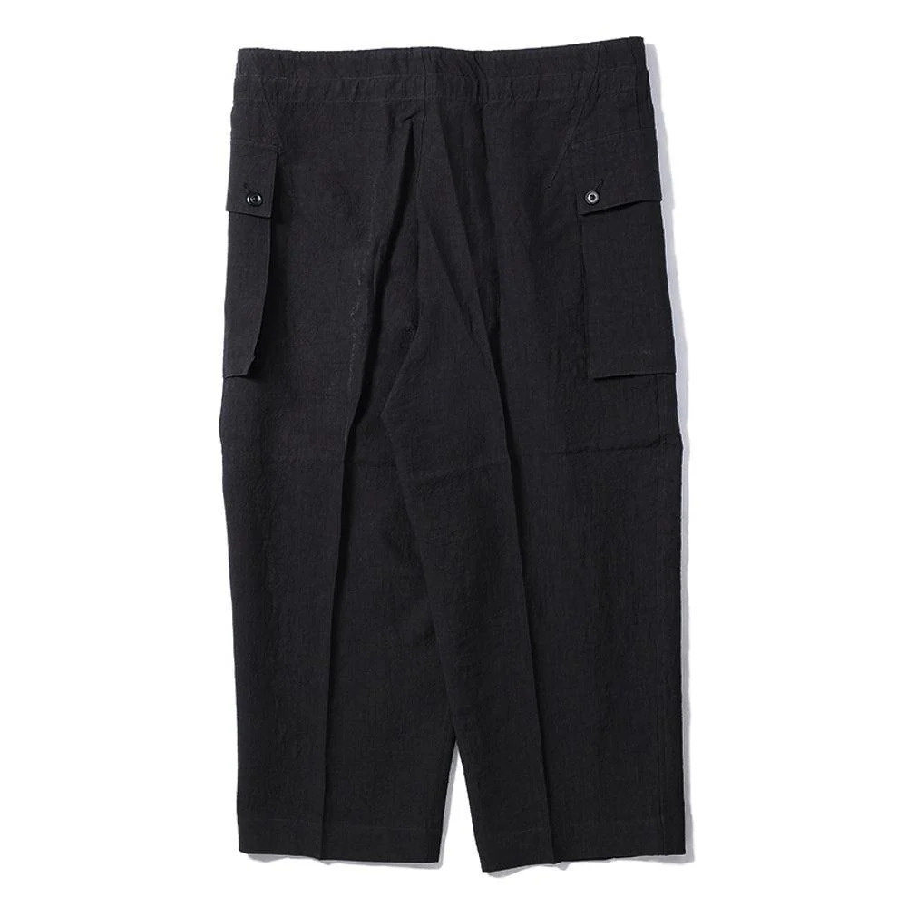 Haversack Linen Army Wide Trousers Black - Image 2