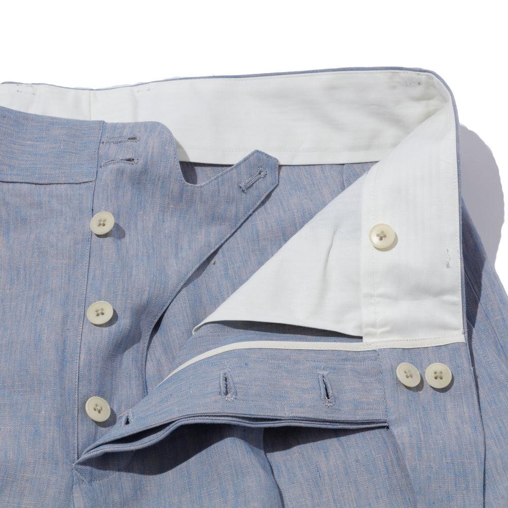Haversack Linen Chambray Wide Pants Sax - Image 7