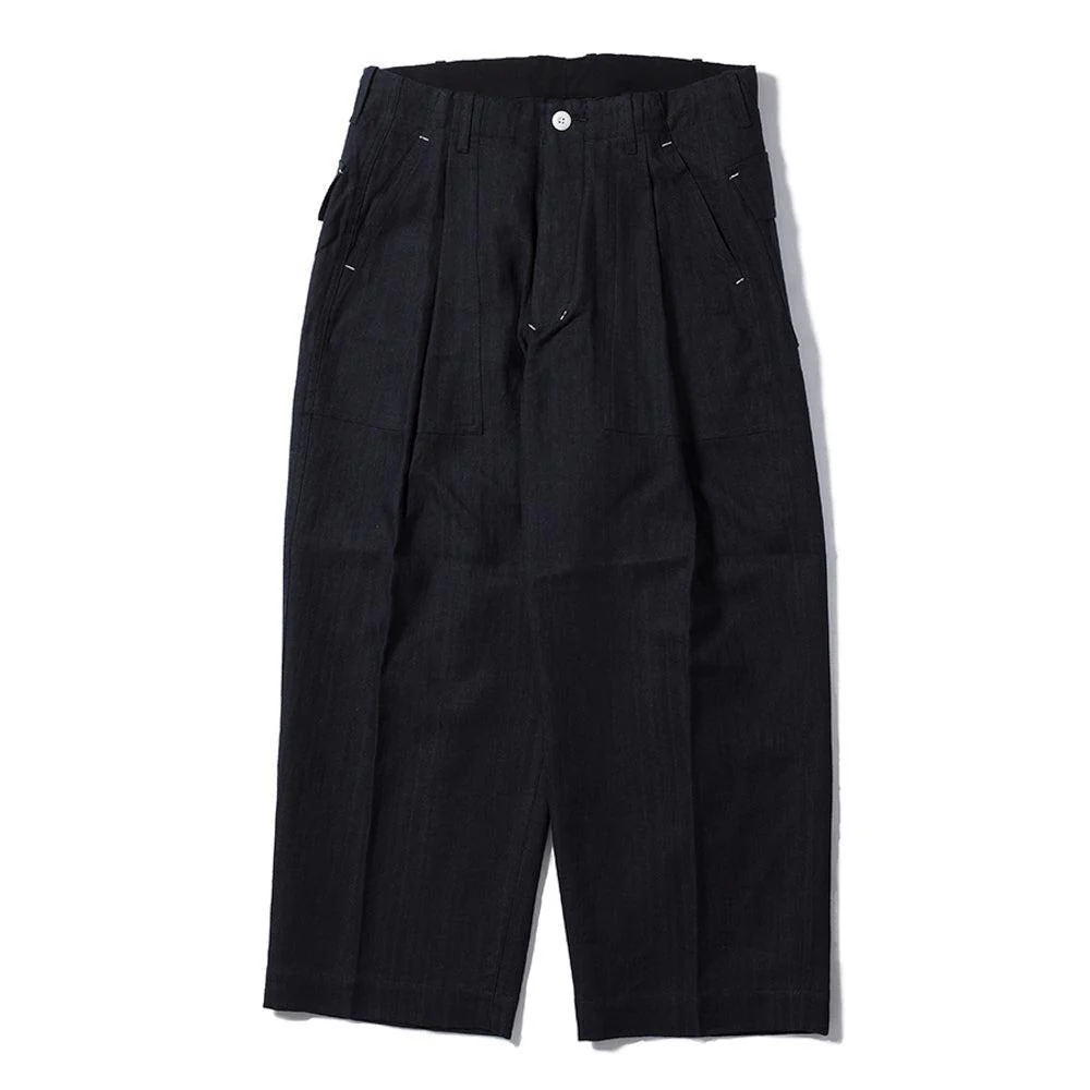 Haversack Linen/Cotton HBT Utility Trousers Black