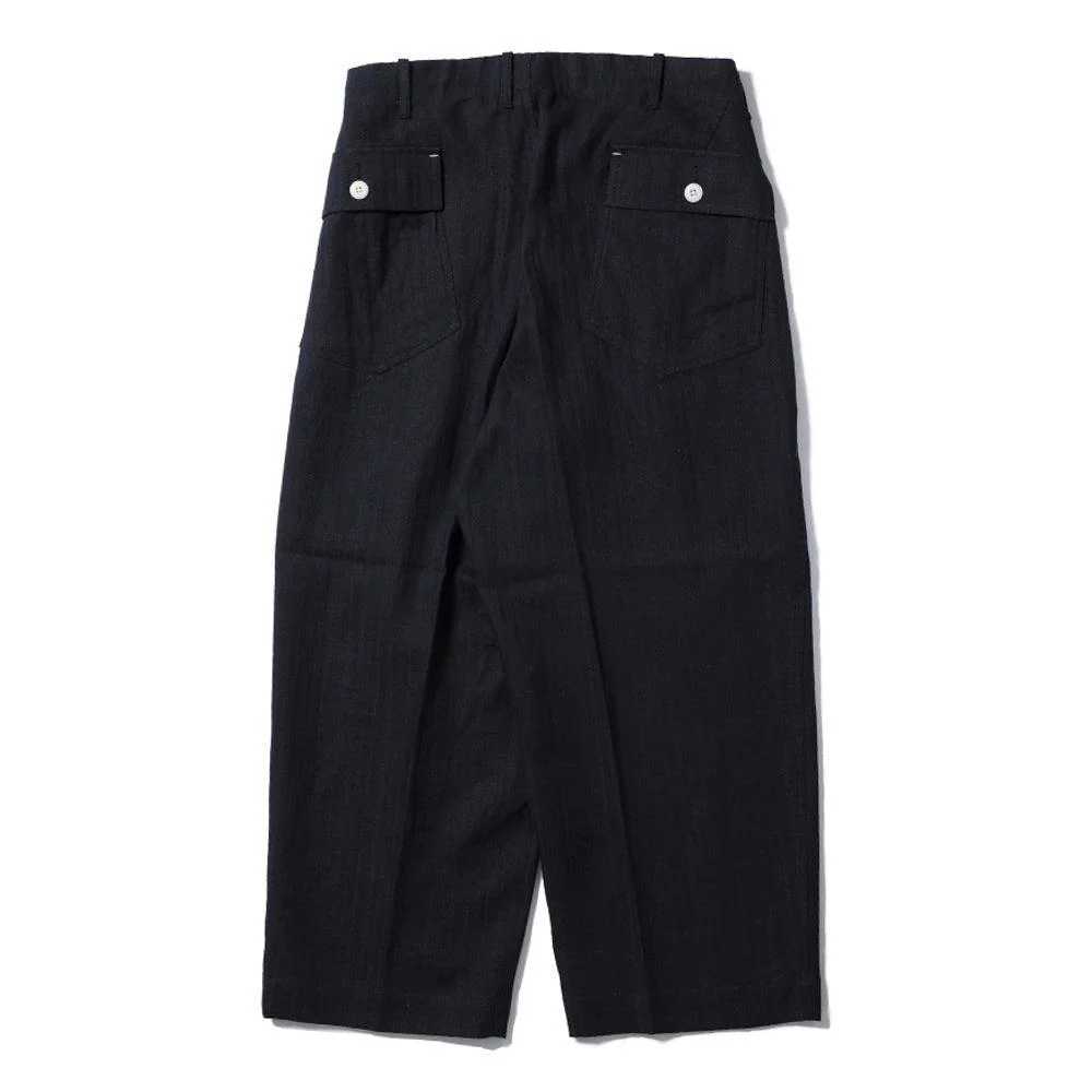 Haversack Linen/Cotton HBT Utility Trousers Black - Image 2