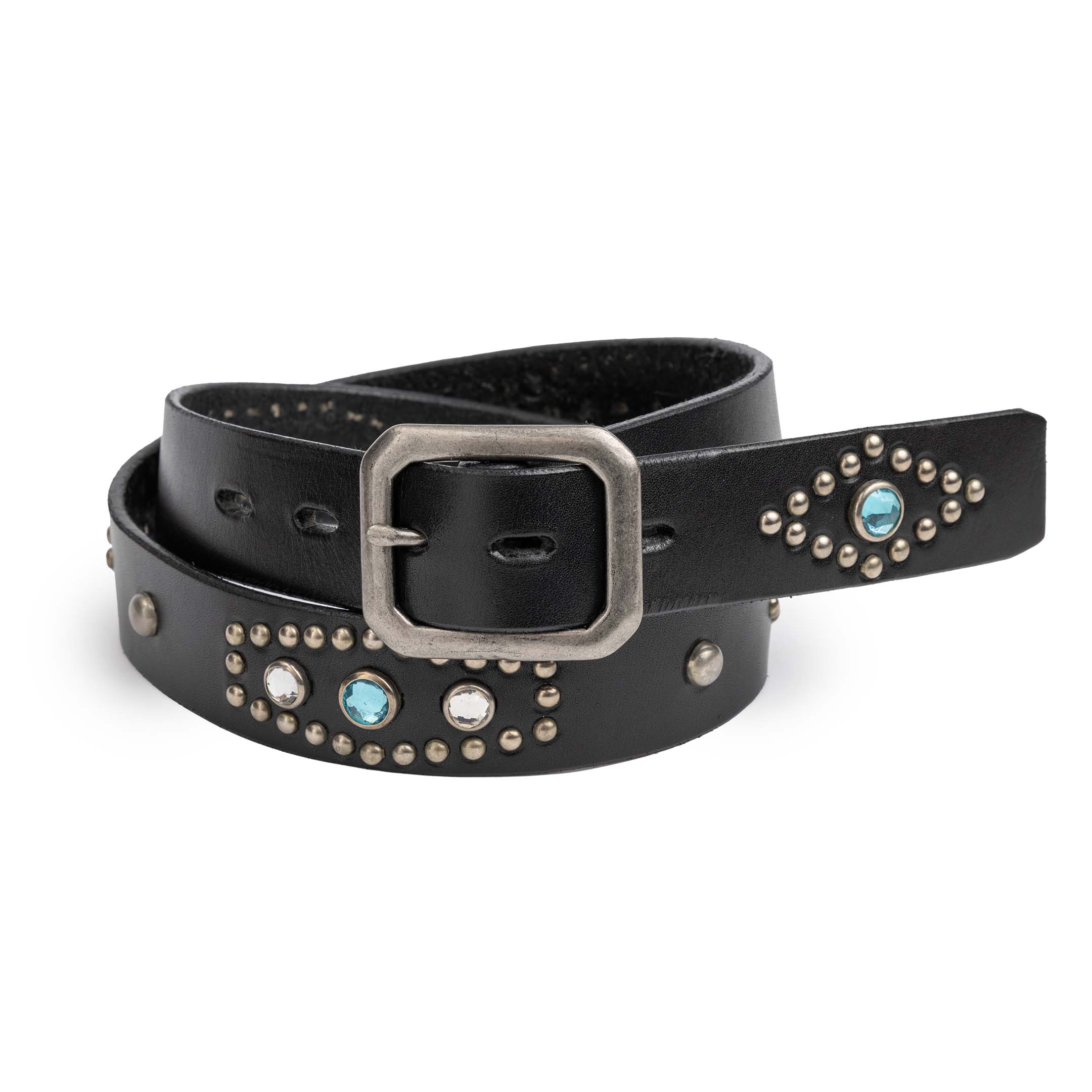 HTC Belt Stadium Stone Black/Silver w/D.Aqua & Clear Stone
