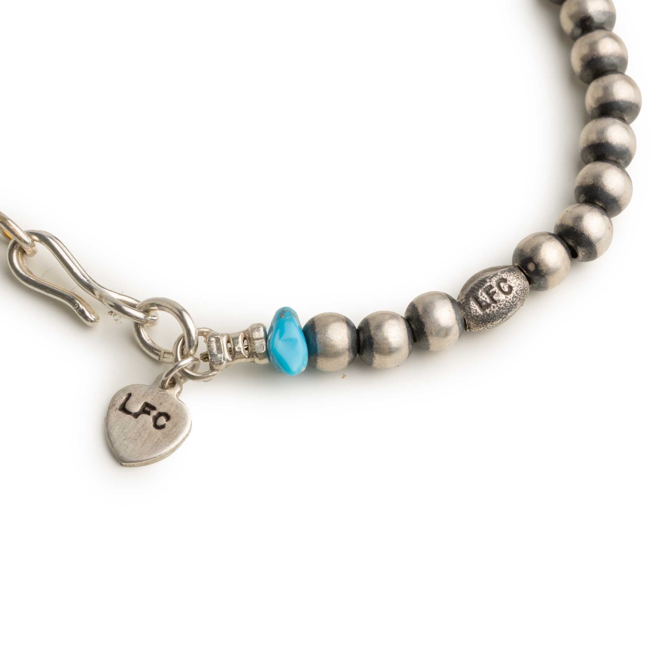 LFC Sleeping Beauty Turquoise 5mm 55cm Silver Bead Chain - Image 2