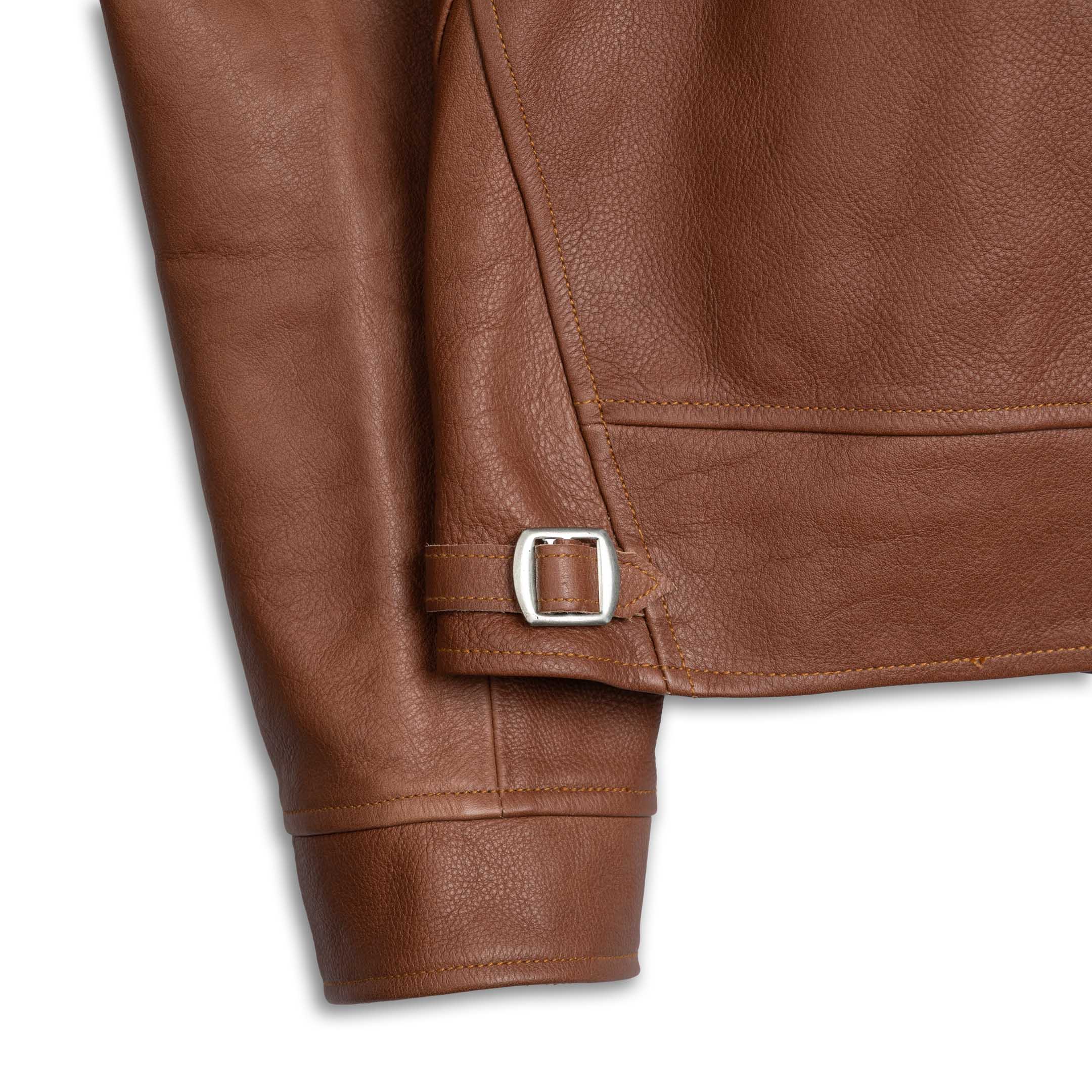 Mister Freedom Campus 'Stud' Leather Jacket Bison Brown - Image 6