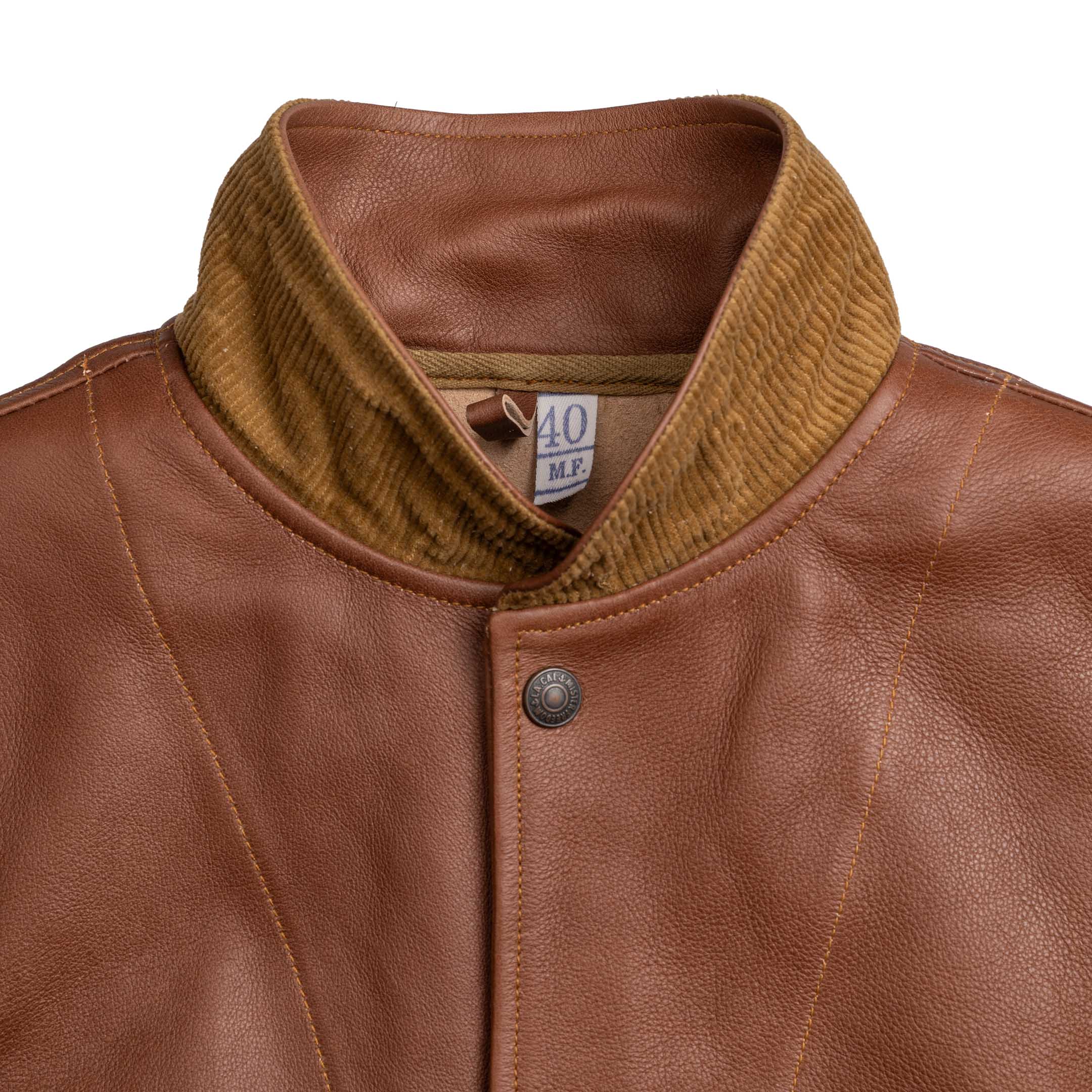 Mister Freedom Campus 'Stud' Leather Jacket Bison Brown - Image 7