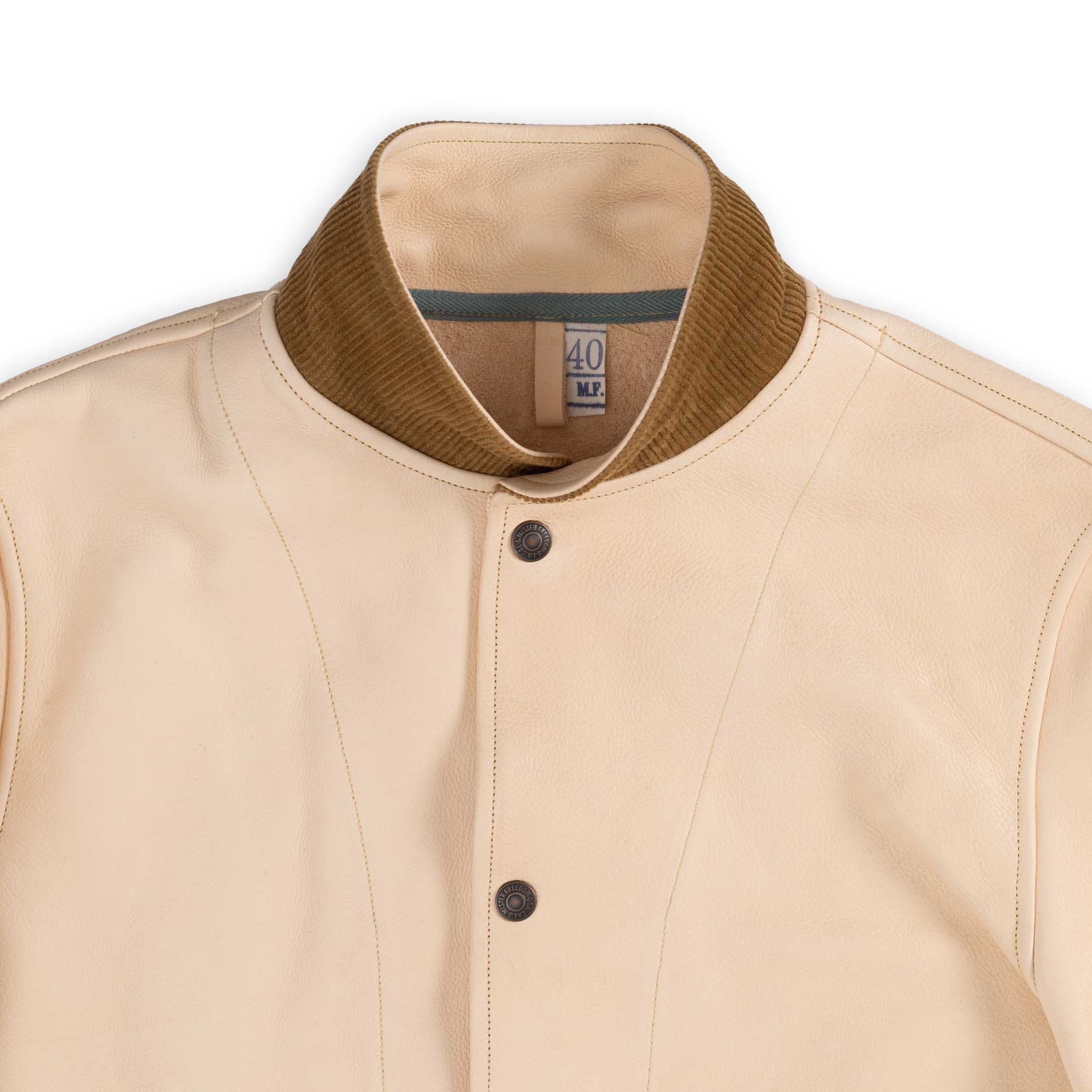 Mister Freedom Campus 'Stud' Leather Jacket Natural - Image 6