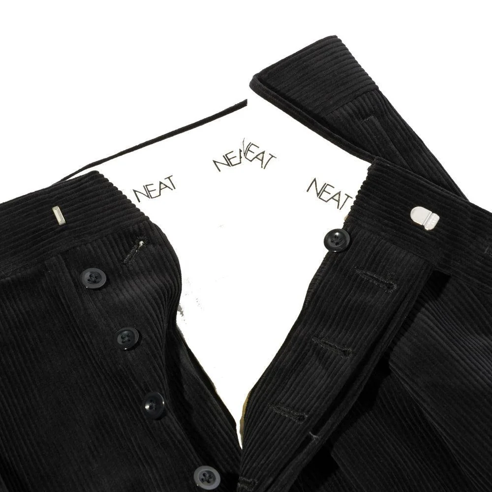 NEAT High Density Corduroy 'Standard' Trousers Black - Image 4