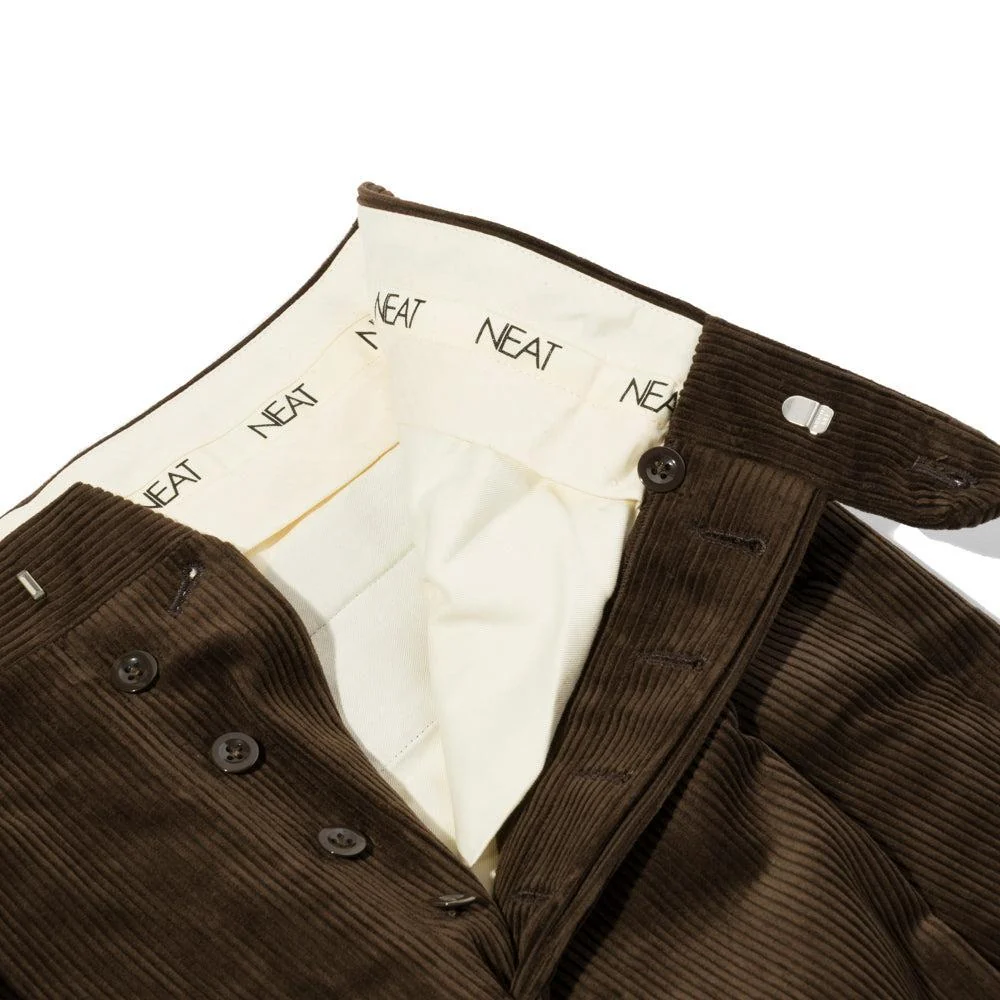 NEAT High Density Corduroy 'Standard' Trousers Brown - Image 4