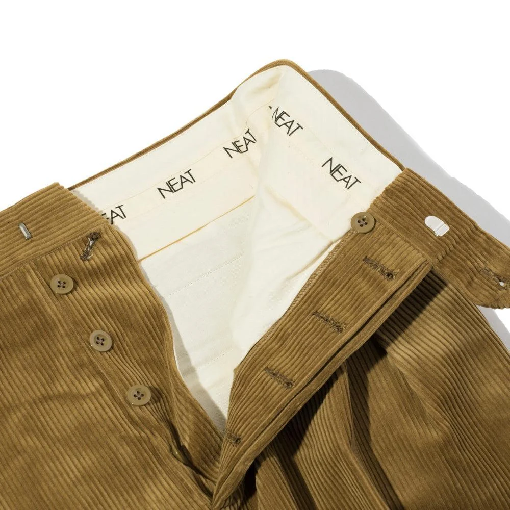 NEAT High Density Corduroy 'Standard' Trousers Camel - Image 4