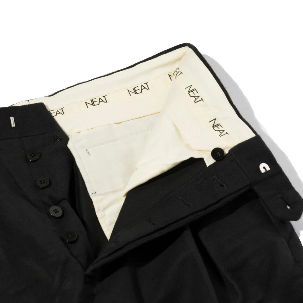 NEAT Luxury Moleskin 'Standard' Trousers Black - Image 4