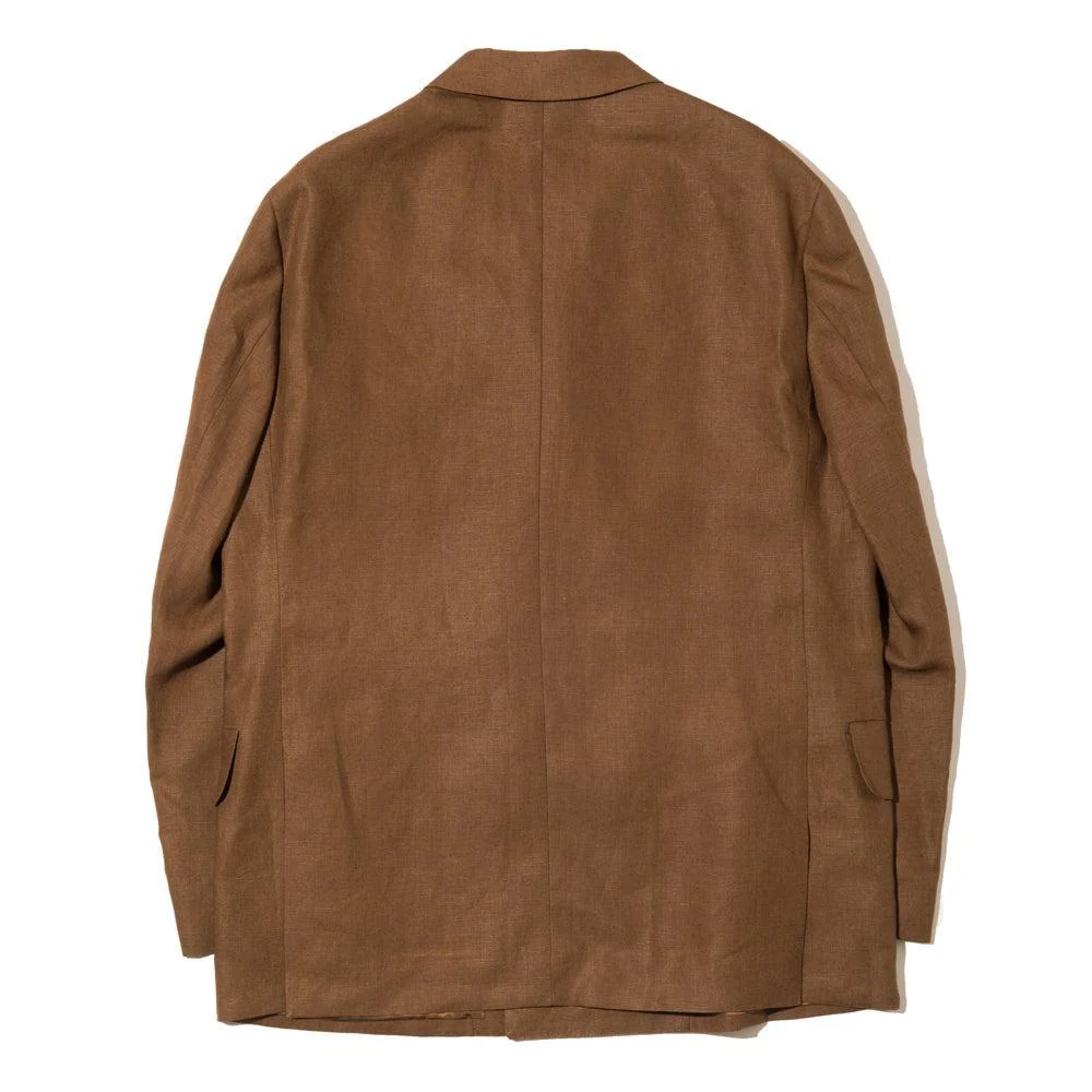 NEAT Spence Bryson Linen 'Paul' Double Breasted Jacket Brown - Image 2