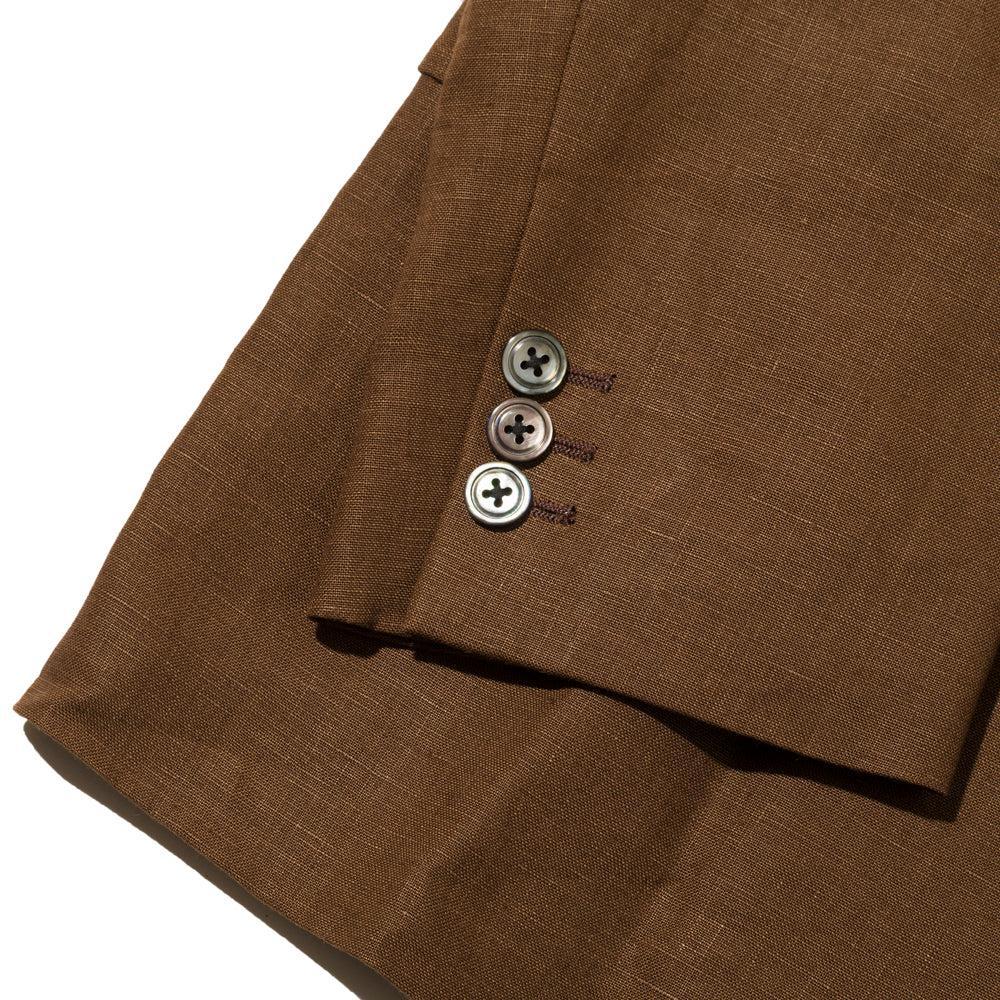 NEAT Spence Bryson Linen 'Paul' Double Breasted Jacket Brown - Image 3