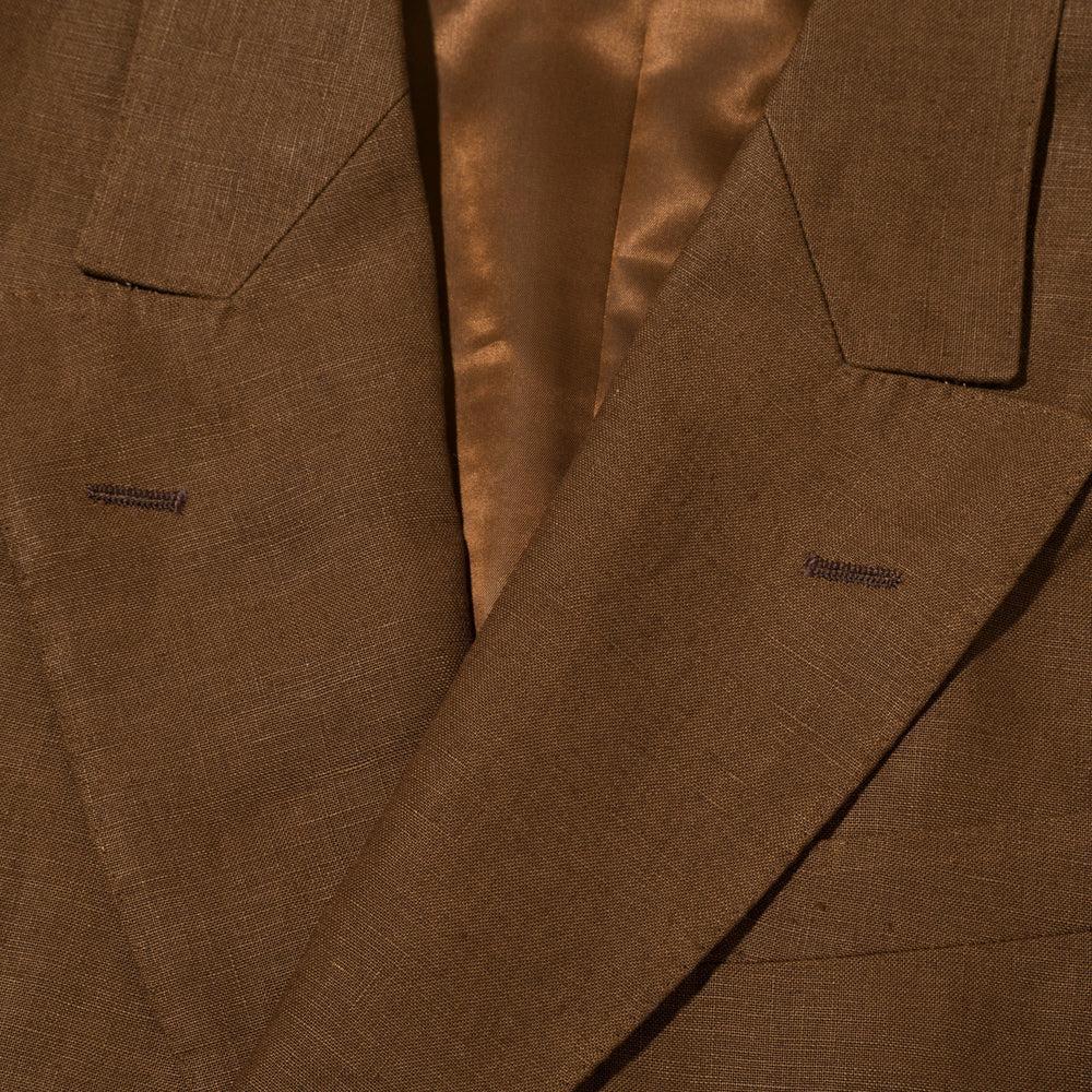 NEAT Spence Bryson Linen 'Paul' Double Breasted Jacket Brown - Image 4