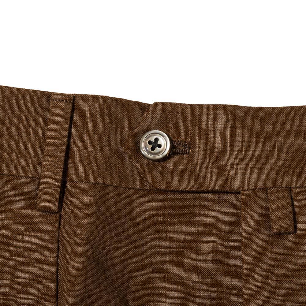 NEAT Spence Bryson Linen 'Wide' Trousers Brown - Image 3