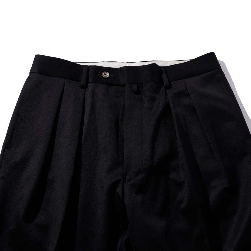 NEAT Wool Gabardine Standard Trousers Navy - Image 3