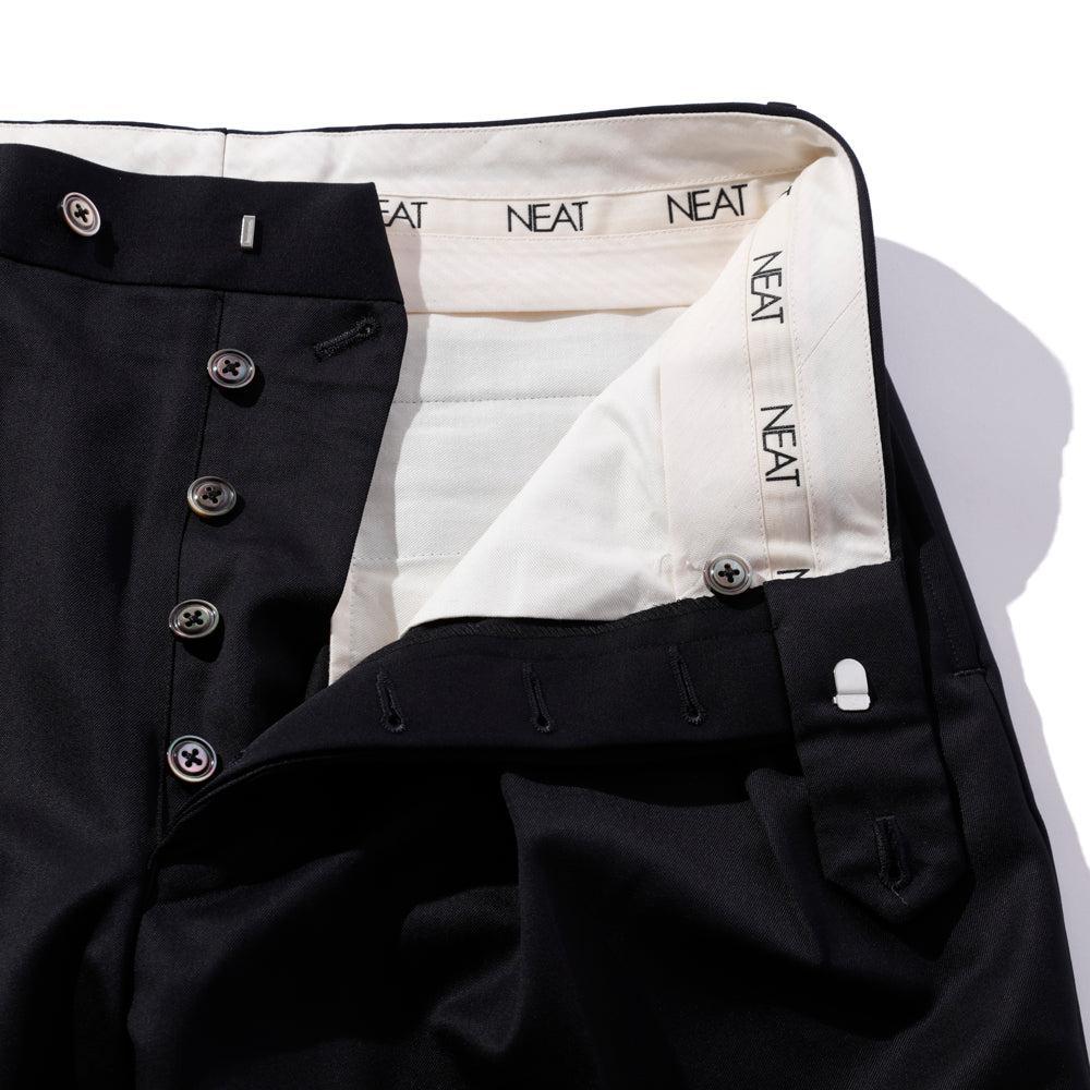 NEAT Wool Gabardine Standard Trousers Navy - Image 6