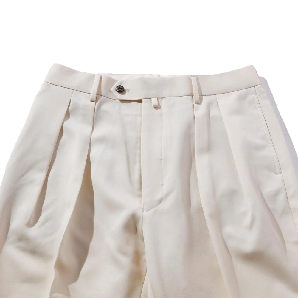 NEAT Wool Gabardine Standard Trousers Ivory - Image 3