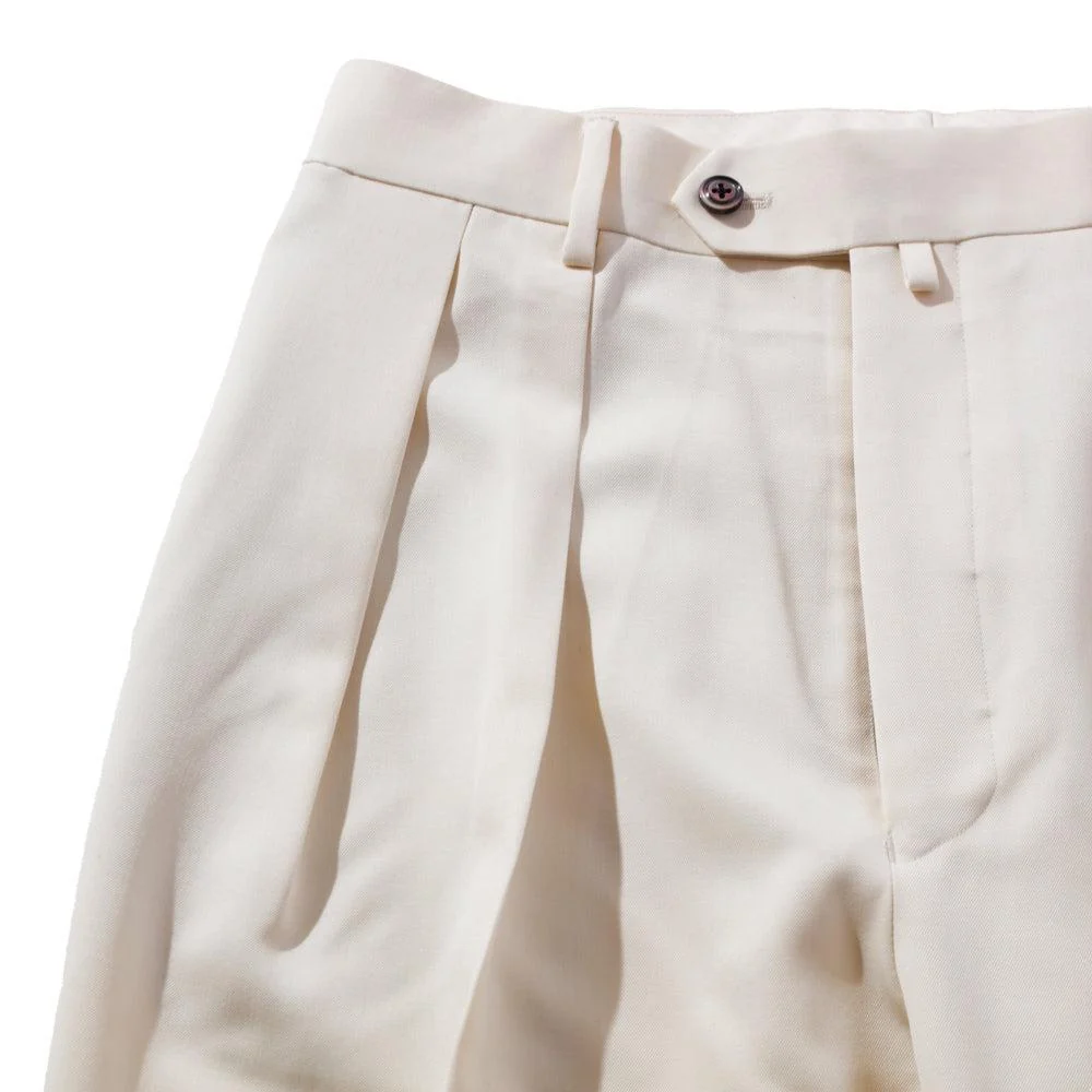 NEAT Wool Gabardine Standard Trousers Ivory - Image 4