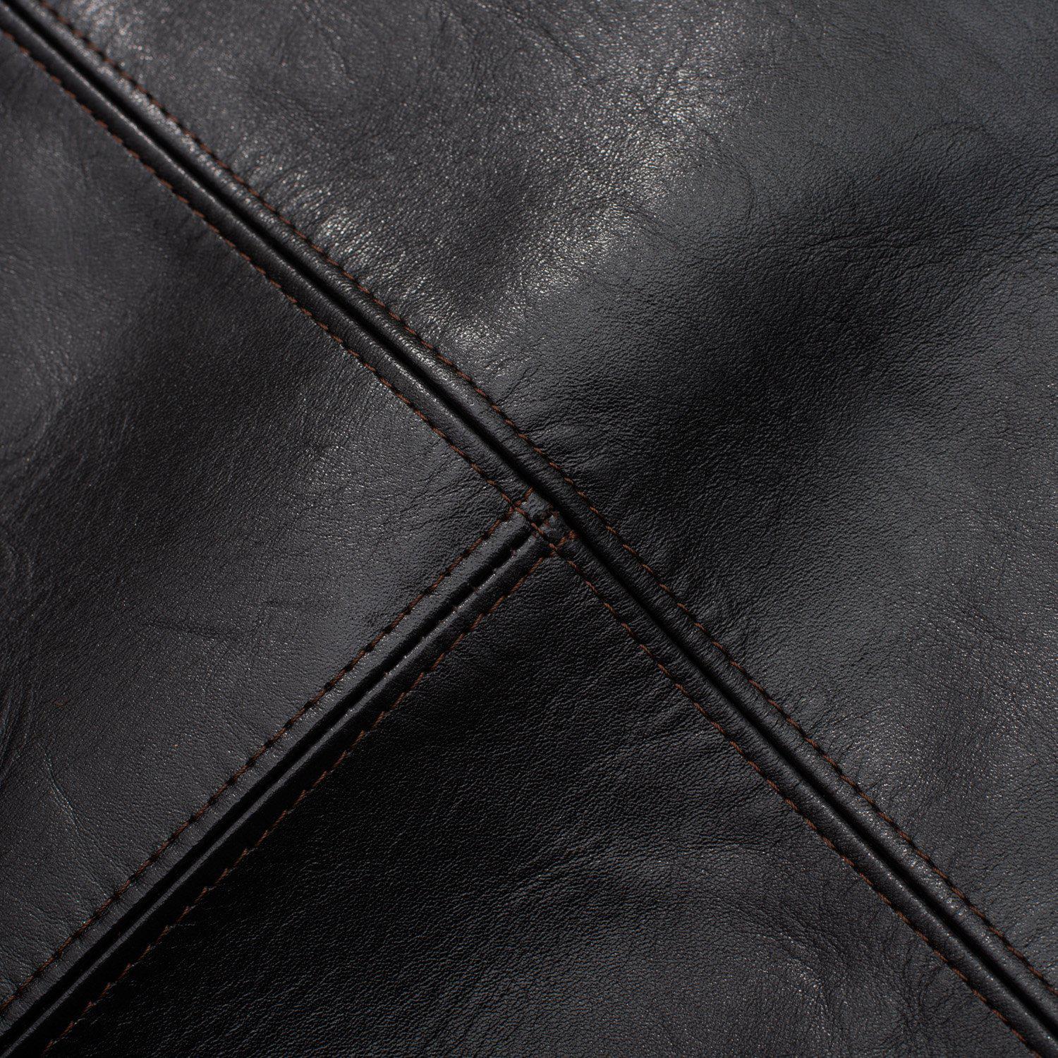 Orgueil Horsehide Leather Car Coat Black - Image 11