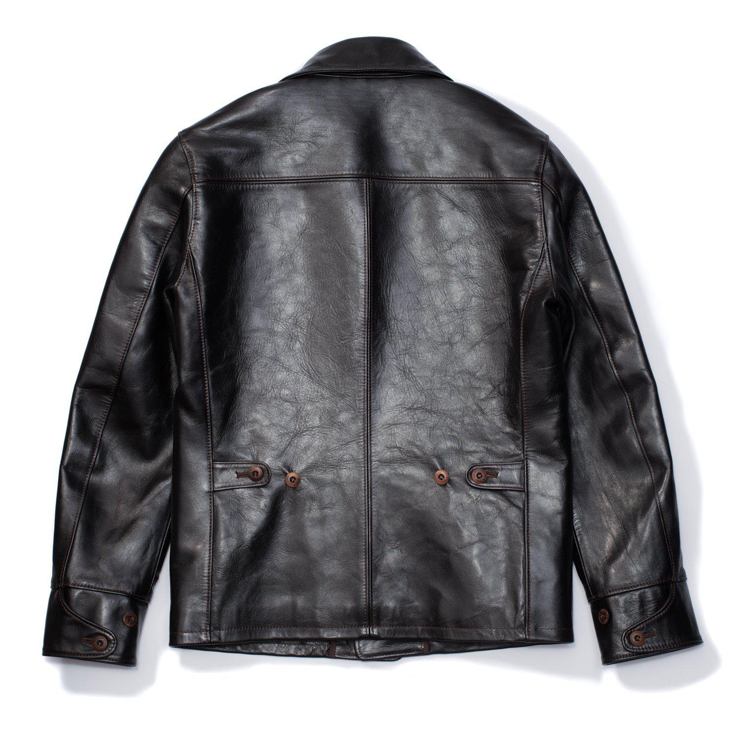 Orgueil Horsehide Leather Car Coat Black - Image 13