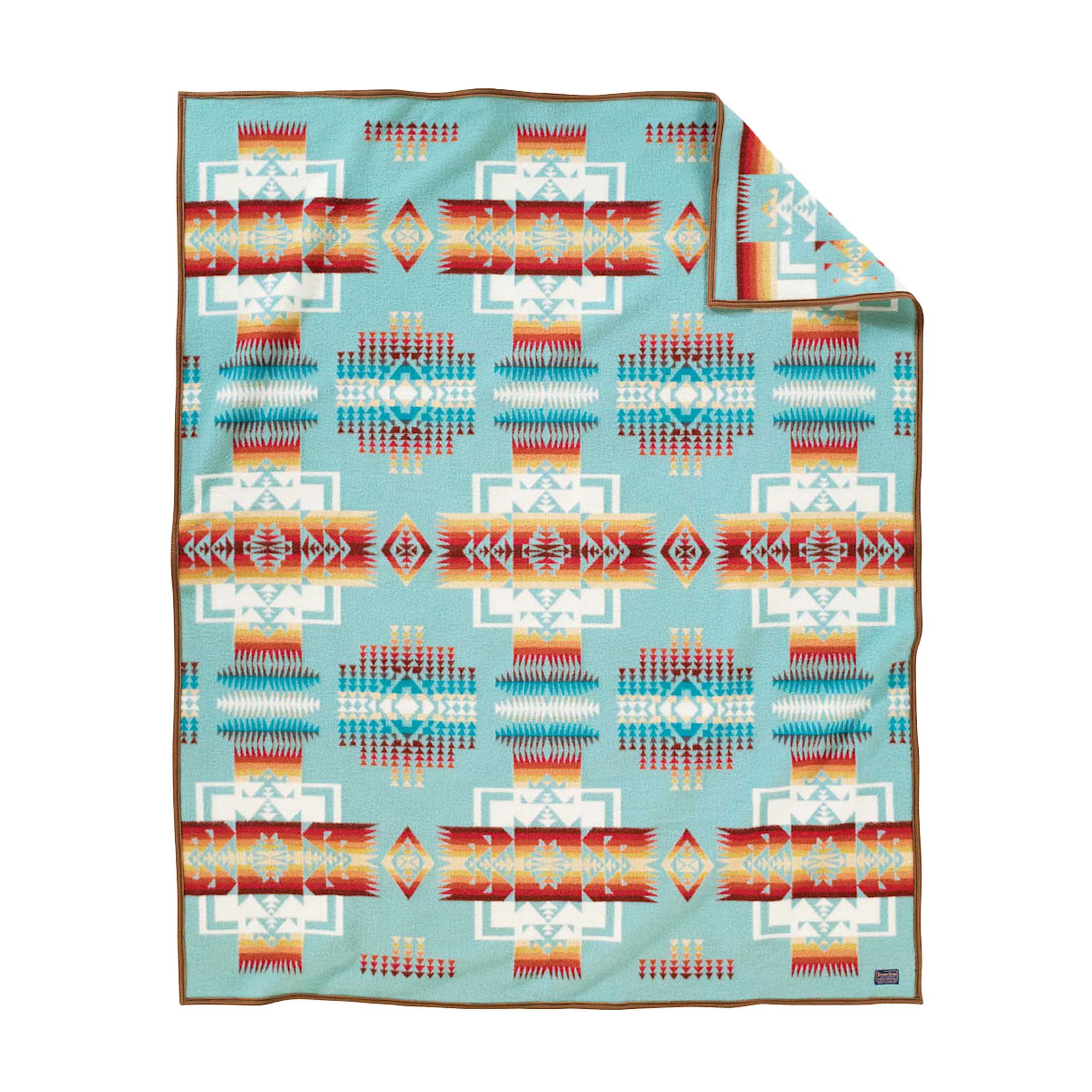 Pendleton Chief Joseph Jacquard Robe Blanket Aqua