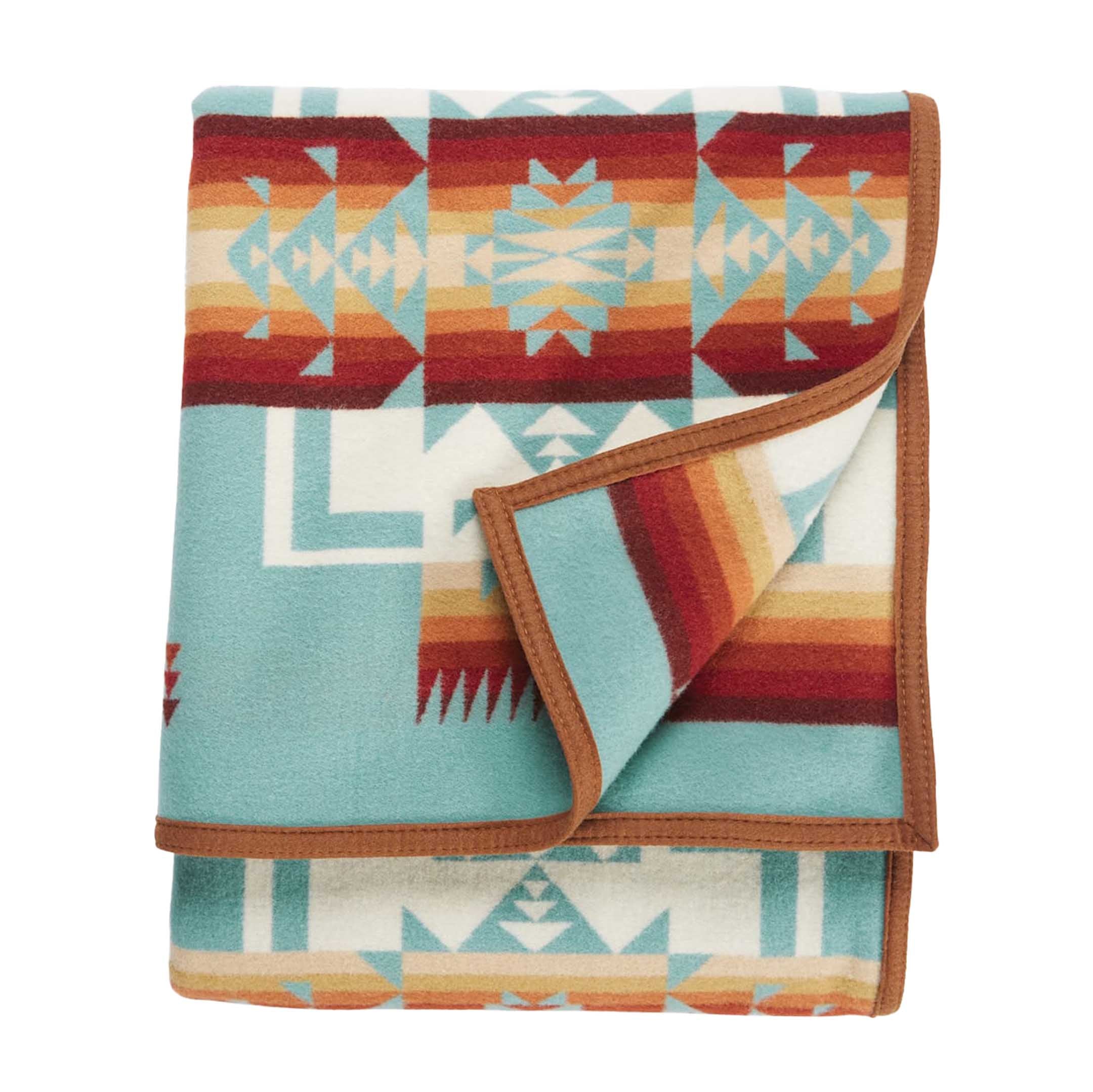 Pendleton Chief Joseph Jacquard Robe Blanket Aqua - Image 3