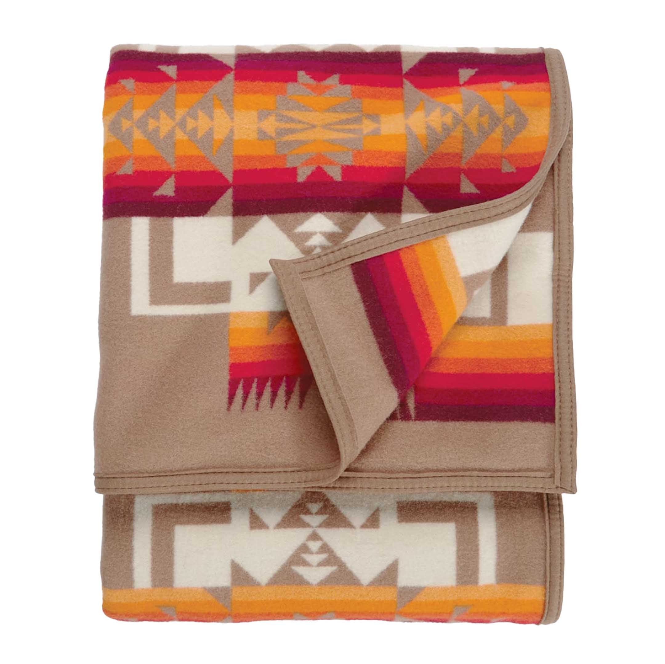 Pendleton Chief Joseph Jacquard Robe Blanket Khaki - Image 2