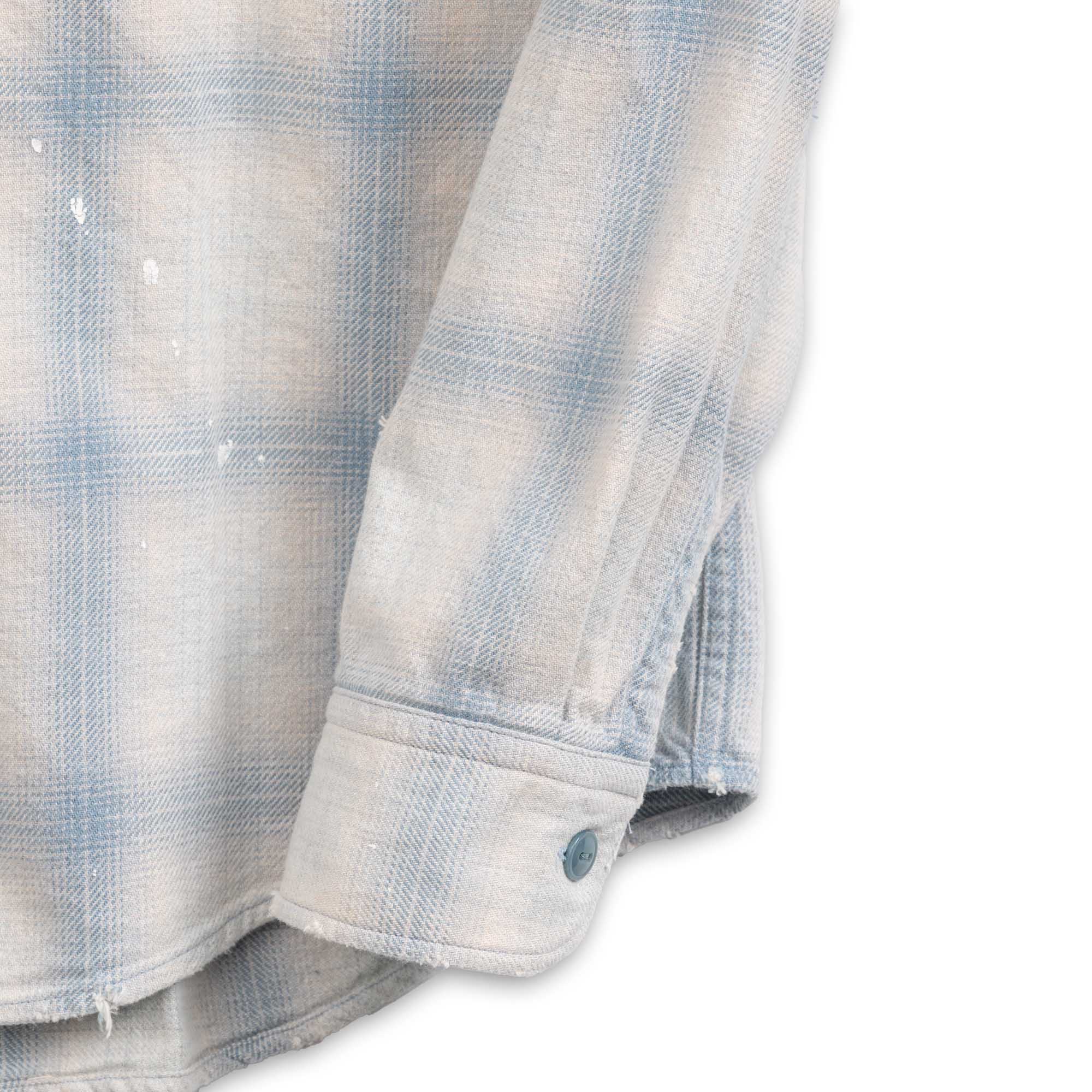 Pherrow's 731SN-UW Cotton Flannel Shirt Blue - Image 4