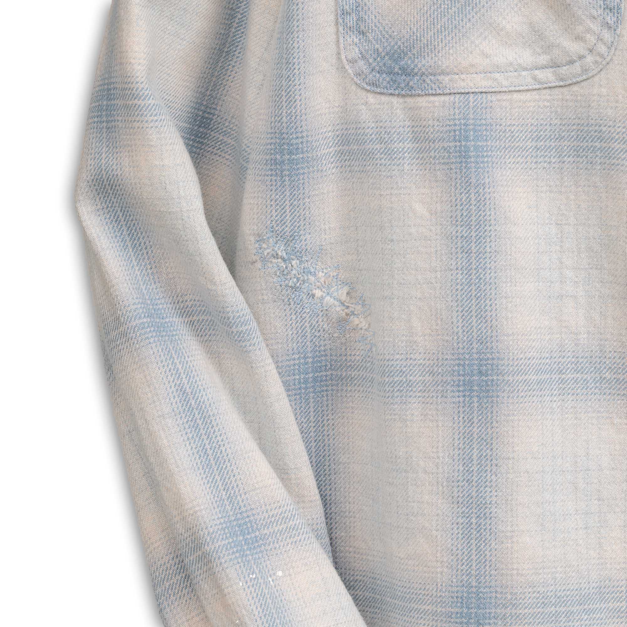 Pherrow's 731SN-UW Cotton Flannel Shirt Blue - Image 6