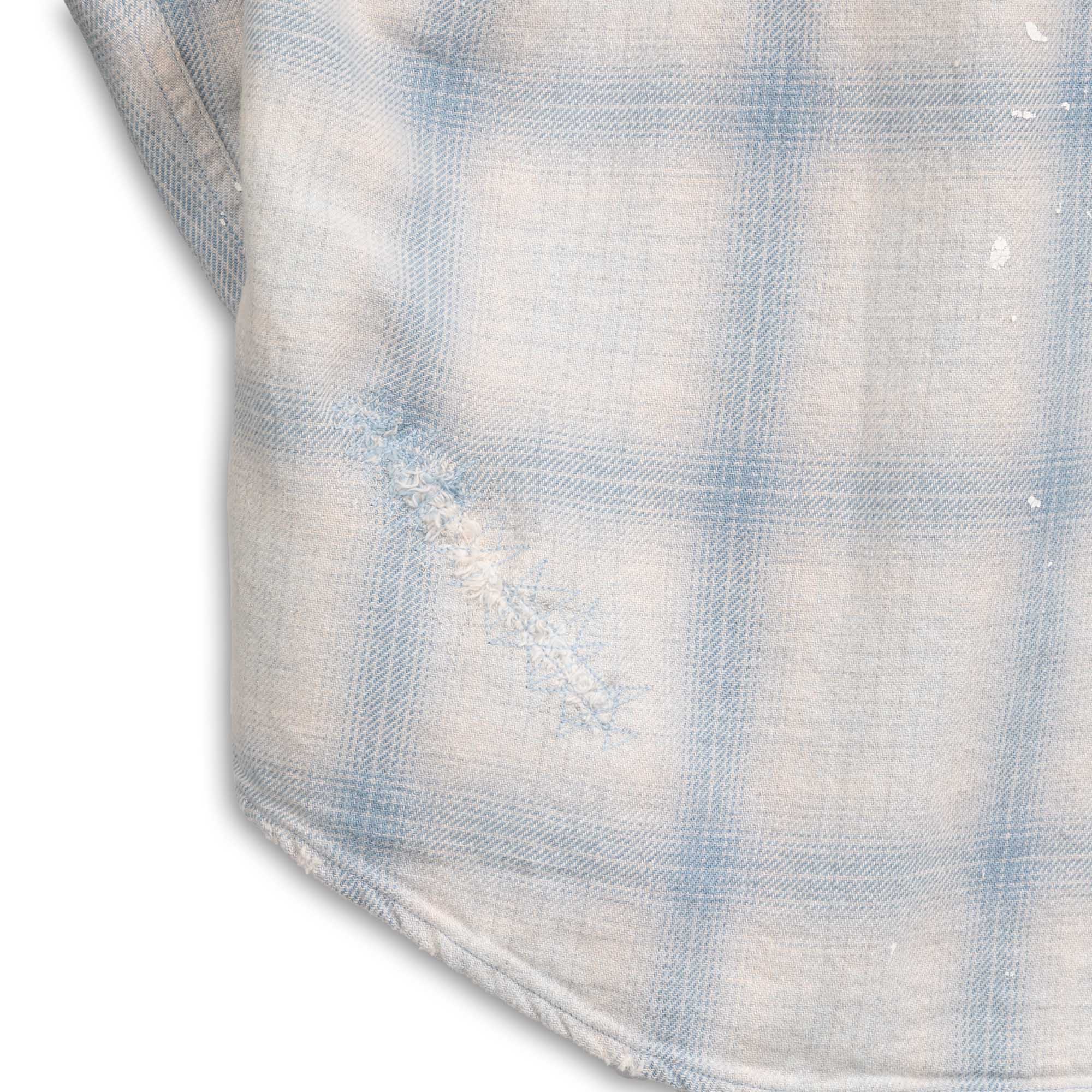 Pherrow's 731SN-UW Cotton Flannel Shirt Blue - Image 7
