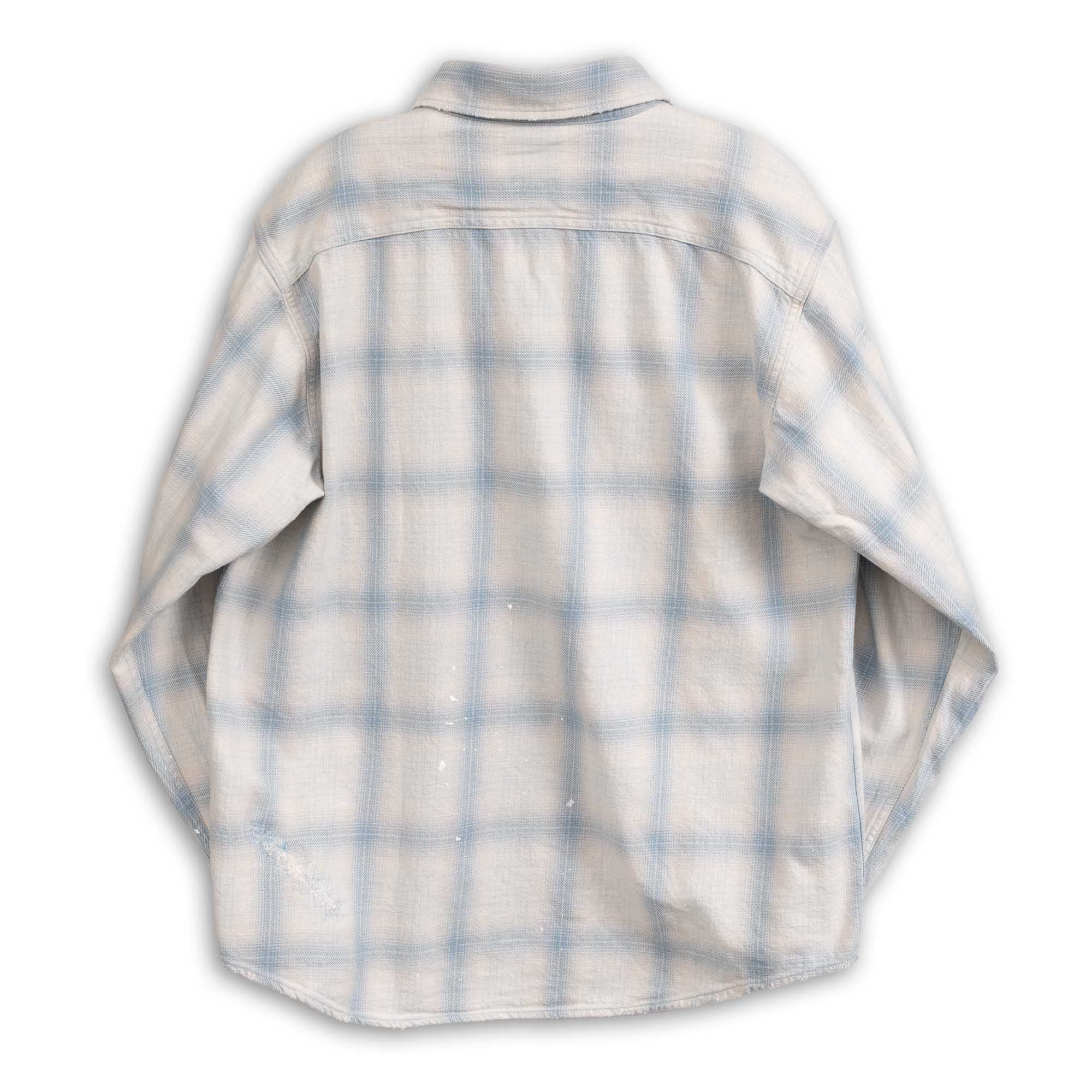 Pherrow's 731SN-UW Cotton Flannel Shirt Blue - Image 9