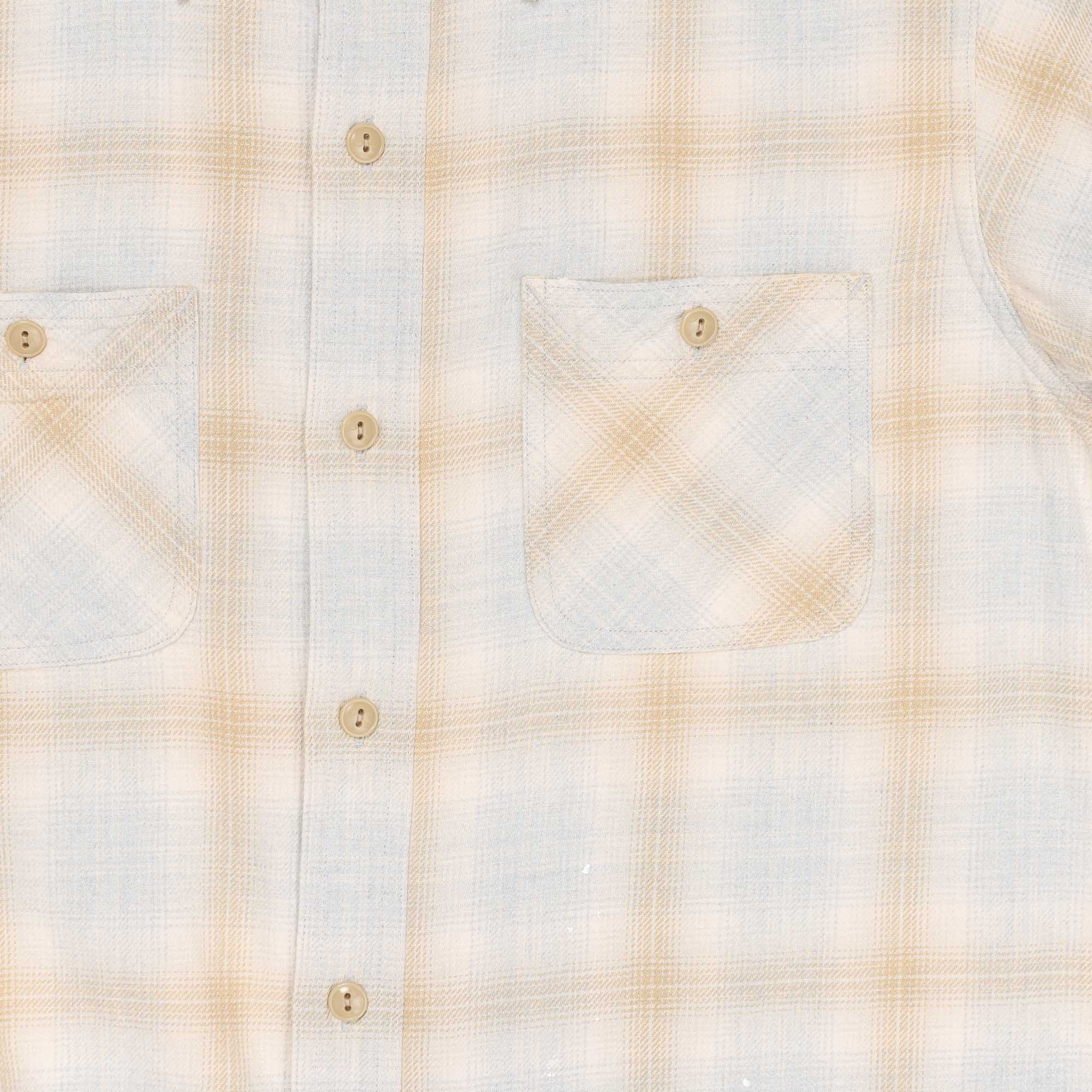 Pherrow's 731SN-UW Cotton Flannel Shirt Grey - Image 4