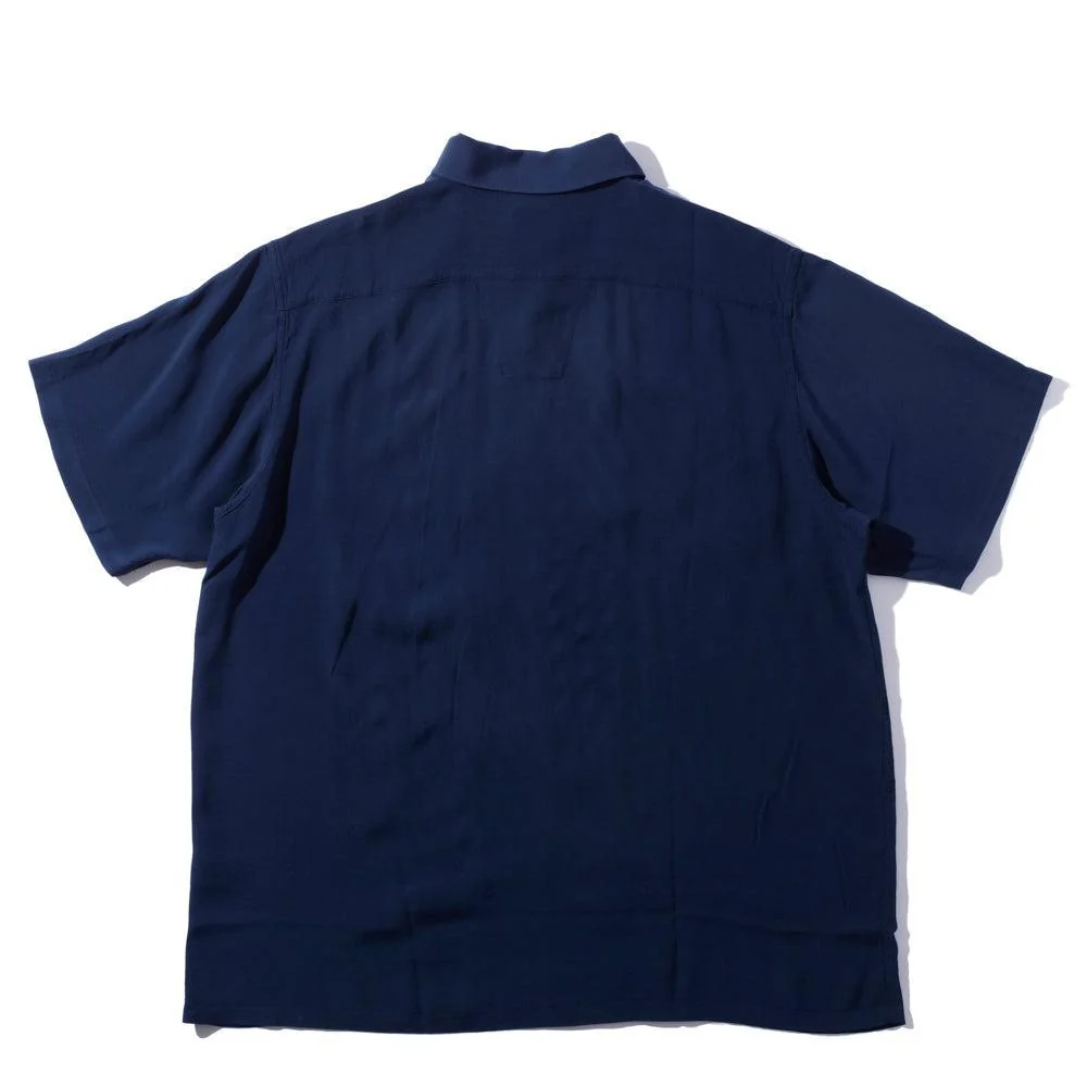 Pherrow's Open Collar Shirt Navy - Image 2