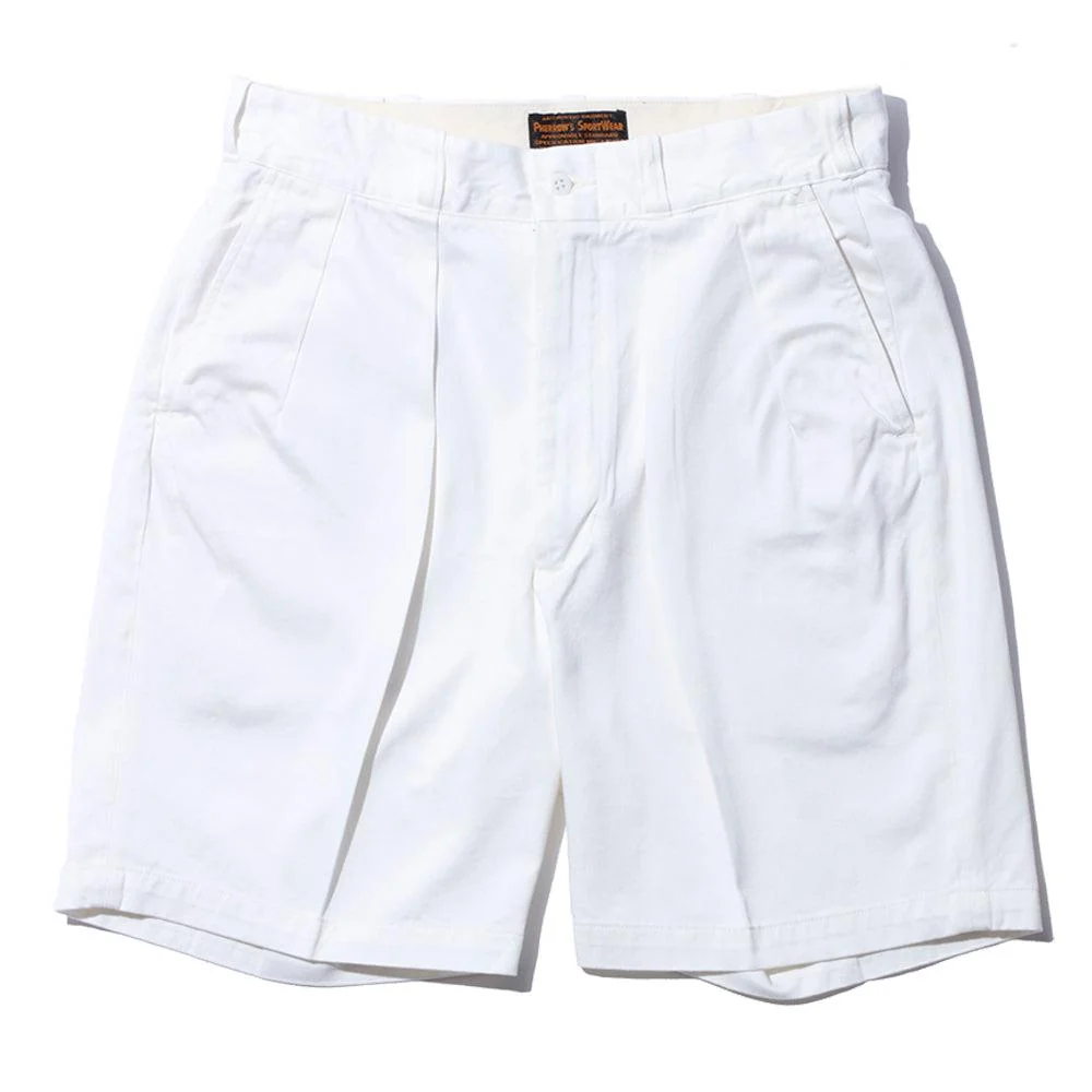 Pherrow's Pleated Shorts Off White