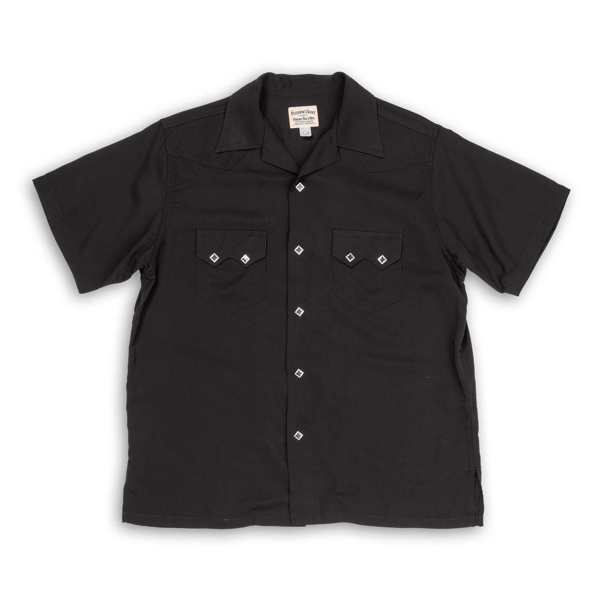 Pherrow's Rayon Western Shirt S/S Black