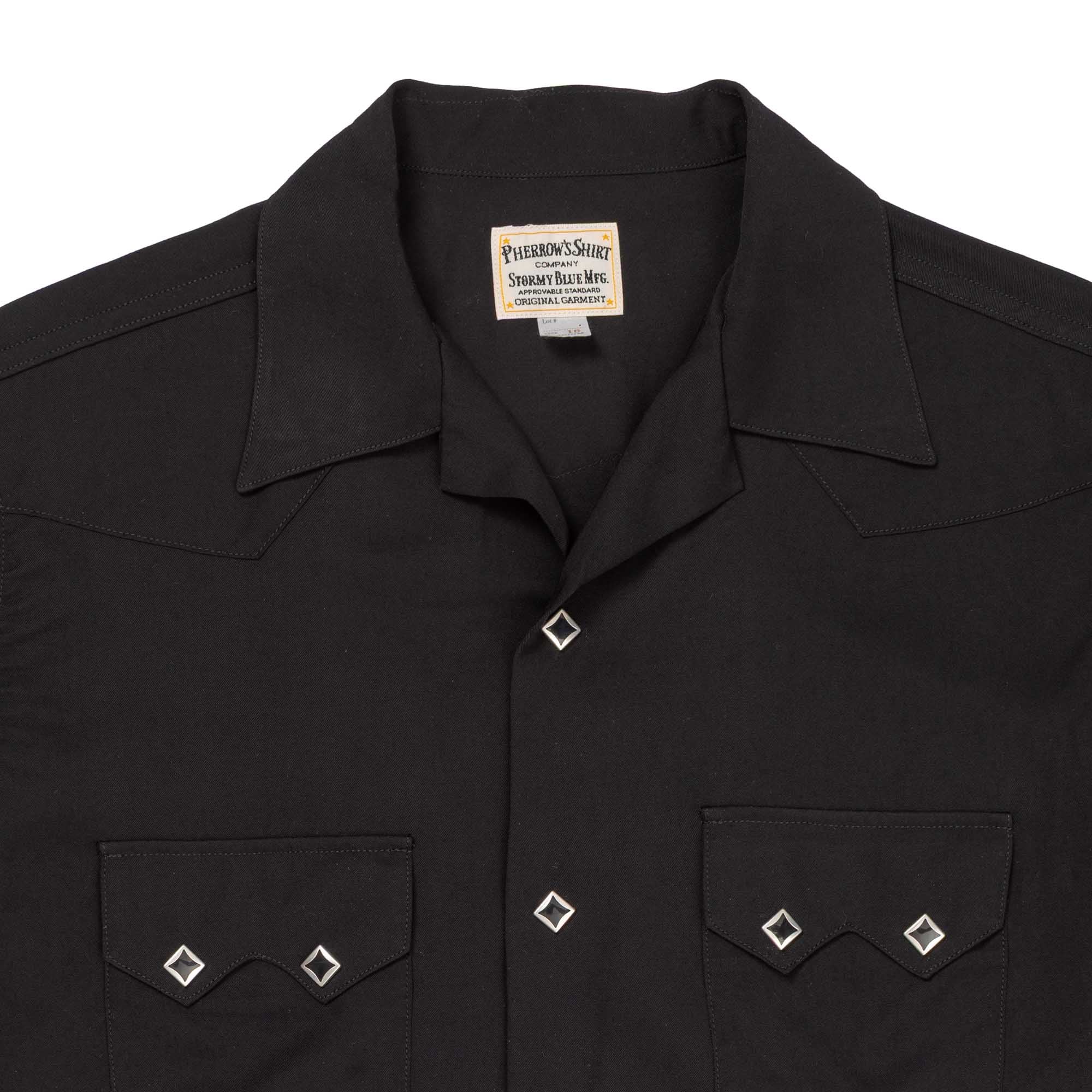 Pherrow's Rayon Western Shirt S/S Black - Image 2