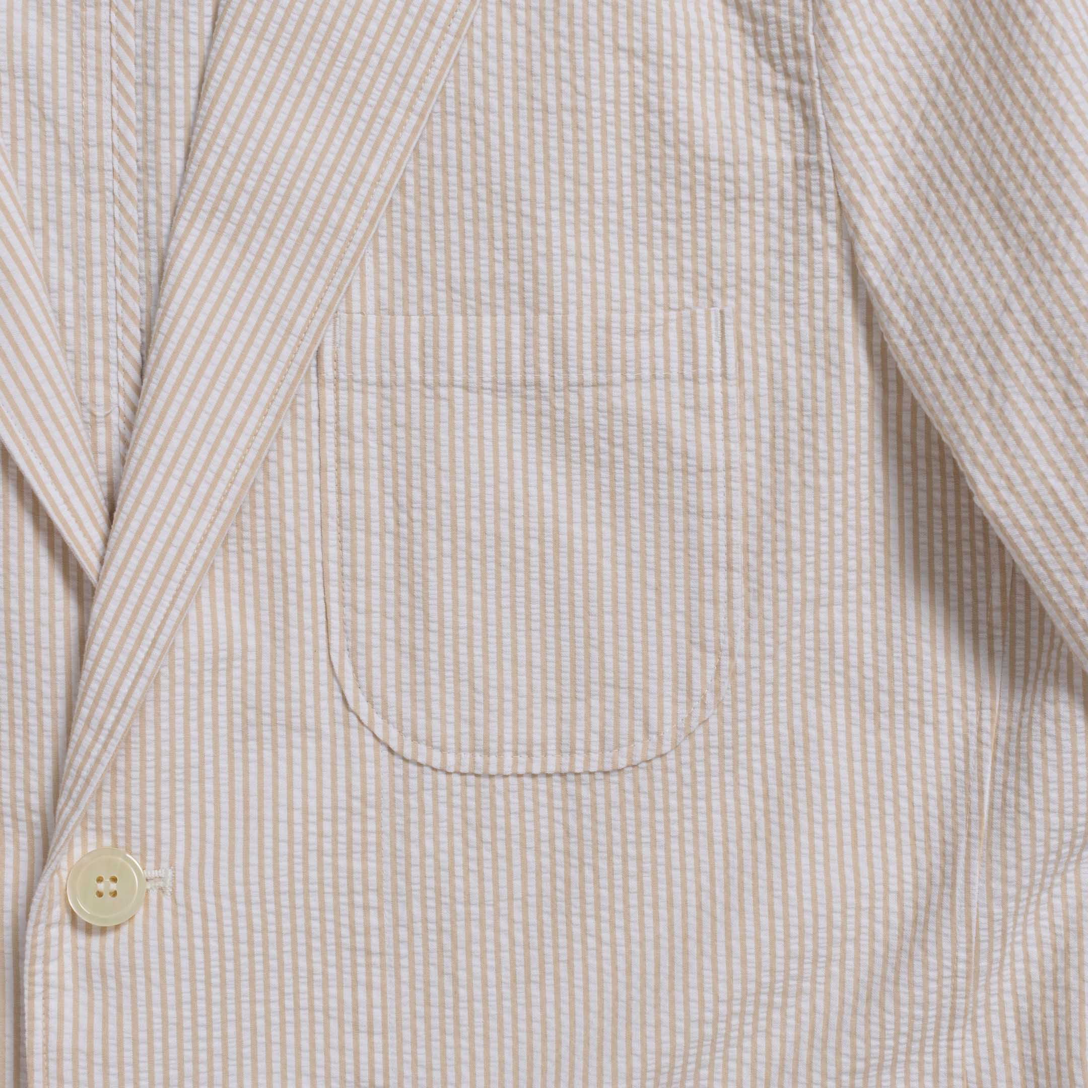 Pherrow's Seersucker Sports Jacket Beige Stripe - Image 4