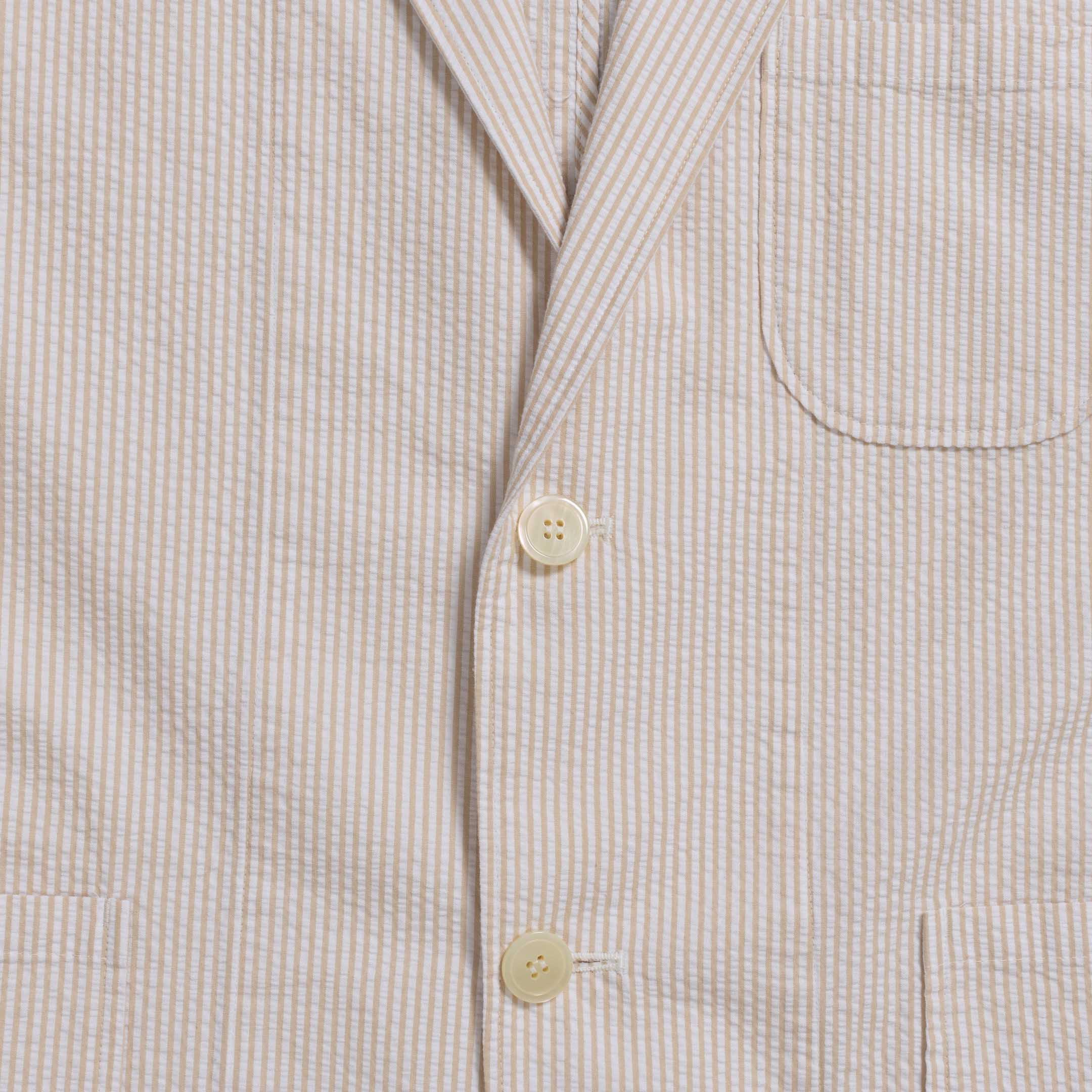 Pherrow's Seersucker Sports Jacket Beige Stripe - Image 5