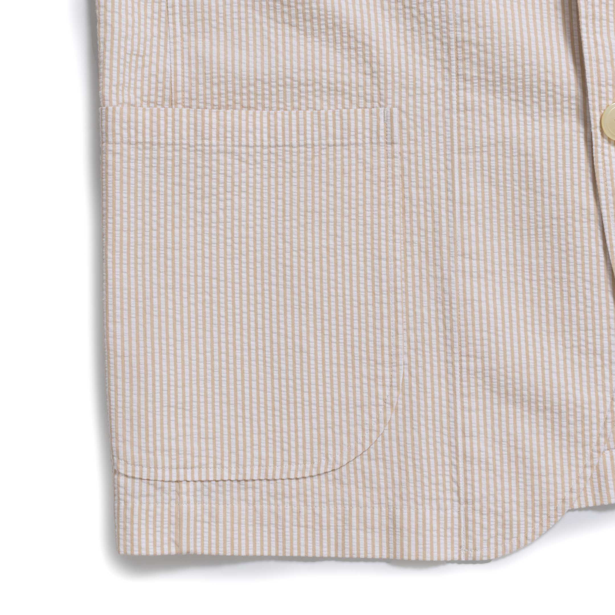 Pherrow's Seersucker Sports Jacket Beige Stripe - Image 6