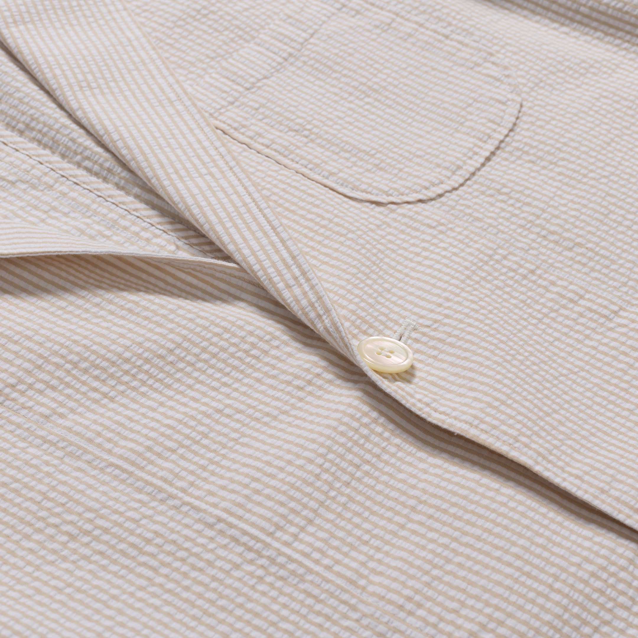 Pherrow's Seersucker Sports Jacket Beige Stripe - Image 8