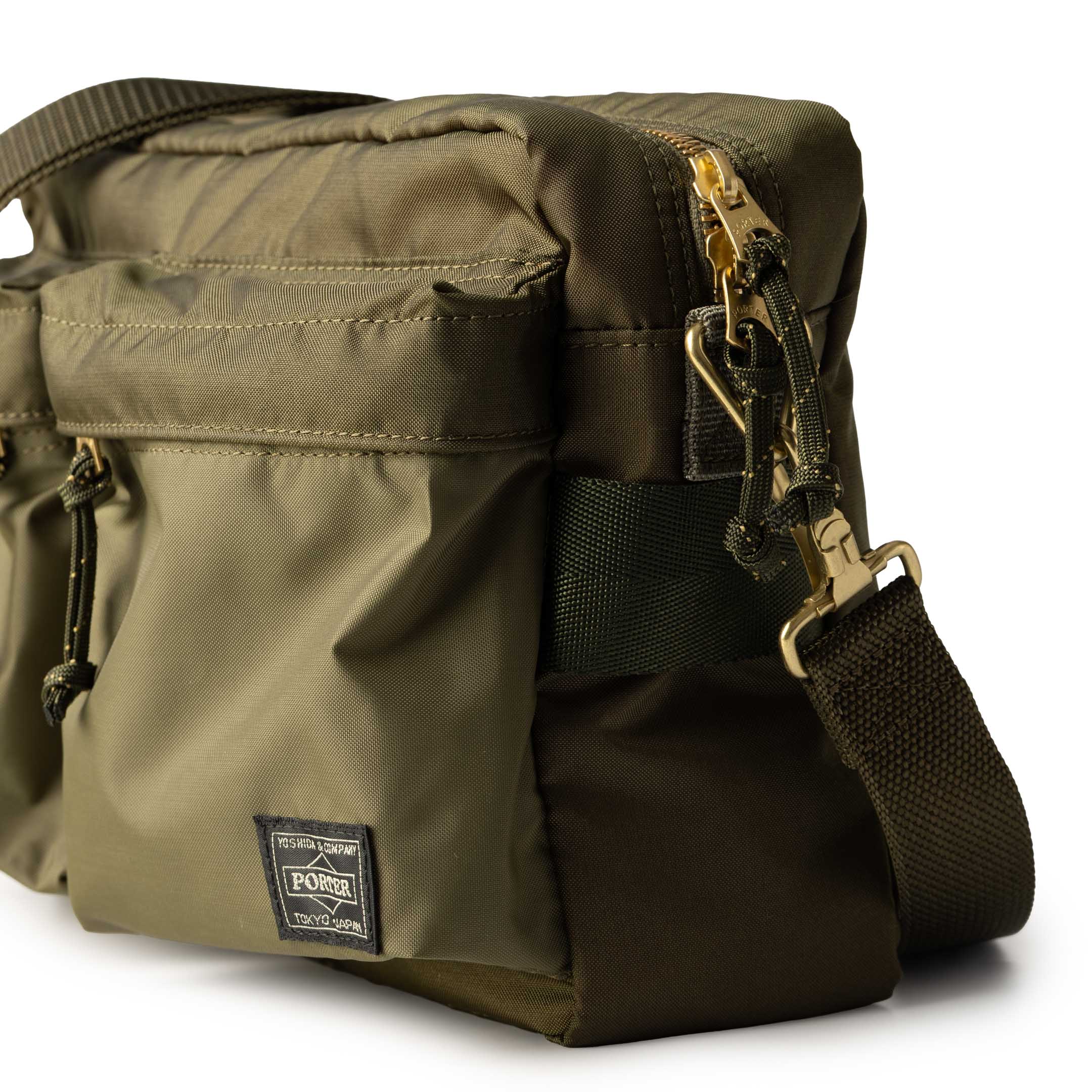 Porter Yoshida & Co Force Shoulder Bag (S) Olive Drab - Image 3