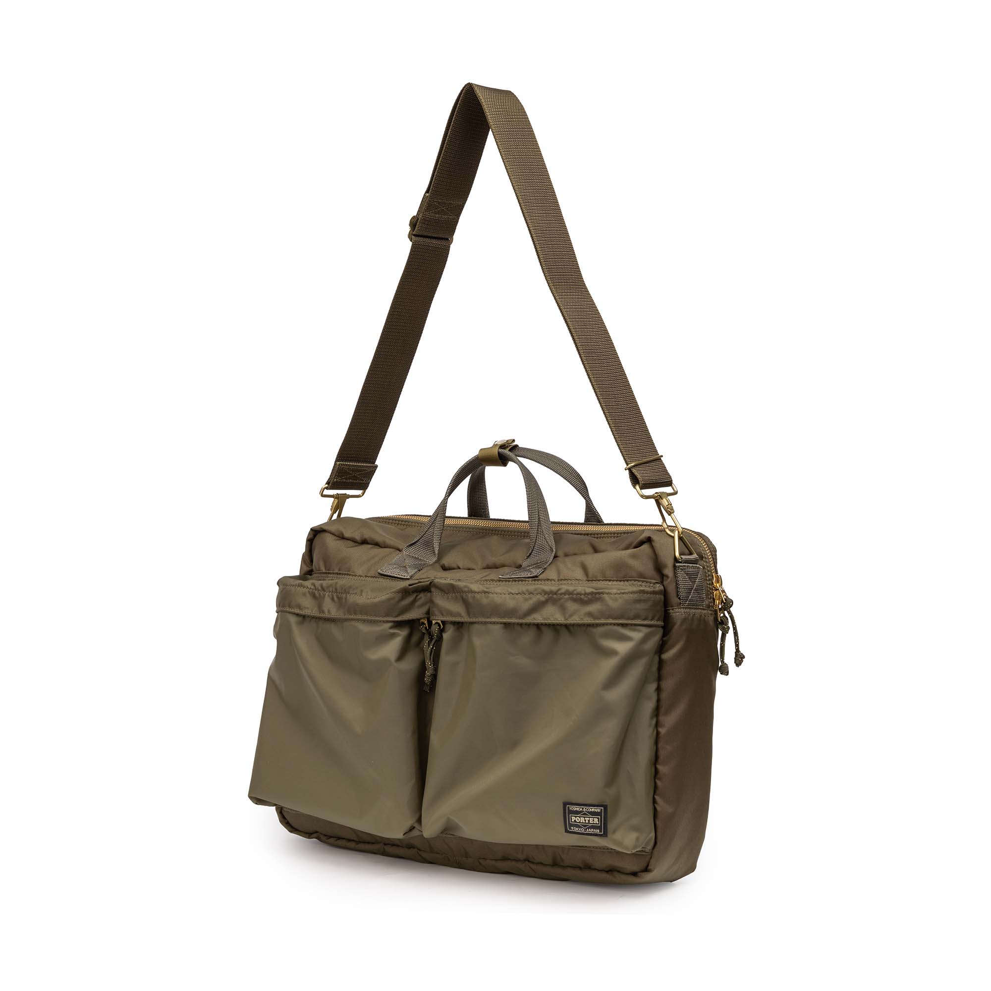 Porter Yoshida Force 3Way Briefcase Olive Drab - Image 13