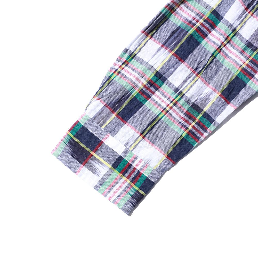 Post Overalls BD2 IKAT Madras Shirt Navy - Image 4