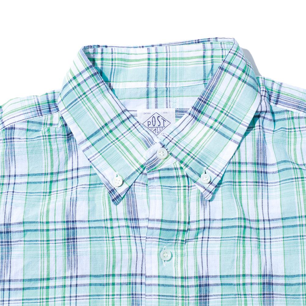 Post Overalls BD2 IKAT Madras Shirt Peppermint - Image 2