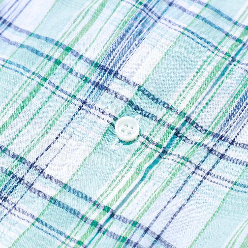 Post Overalls BD2 IKAT Madras Shirt Peppermint - Image 3