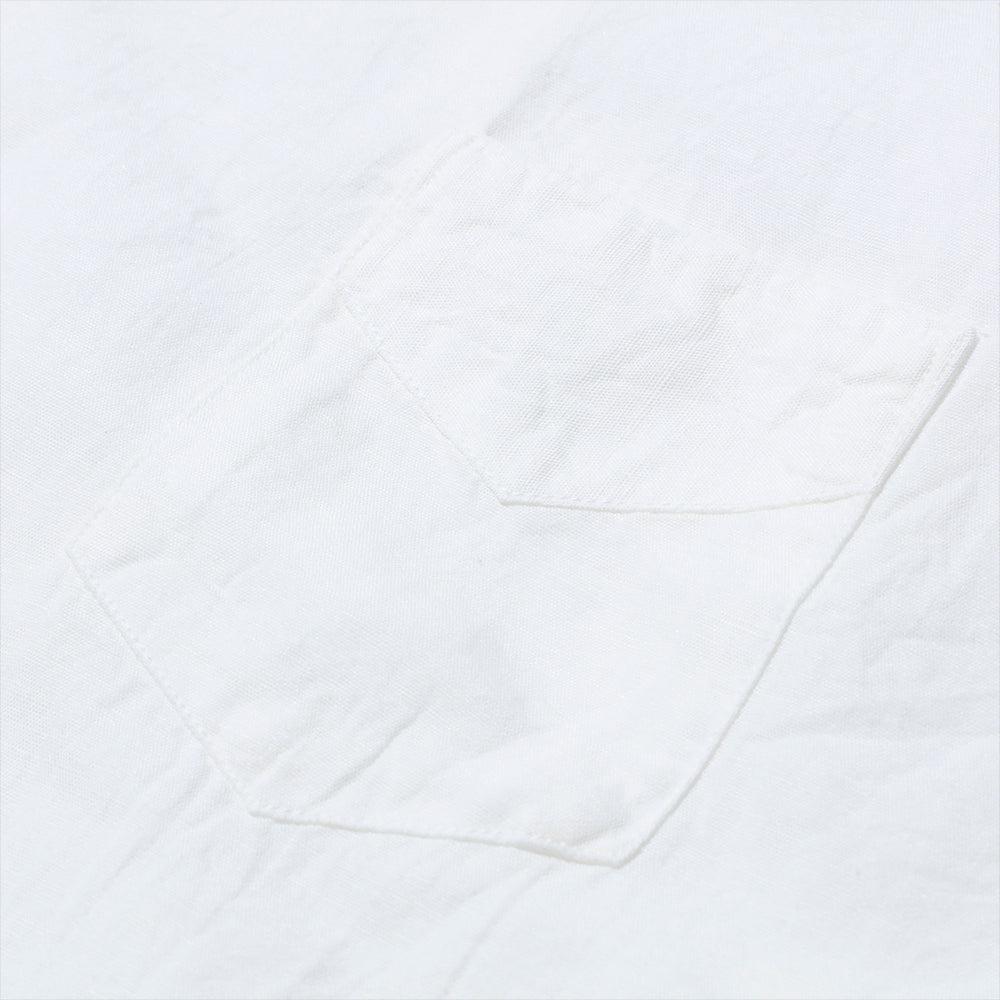 Post Overalls Neutra 3 Cotton/Linen Chambray Shirt White - Image 4