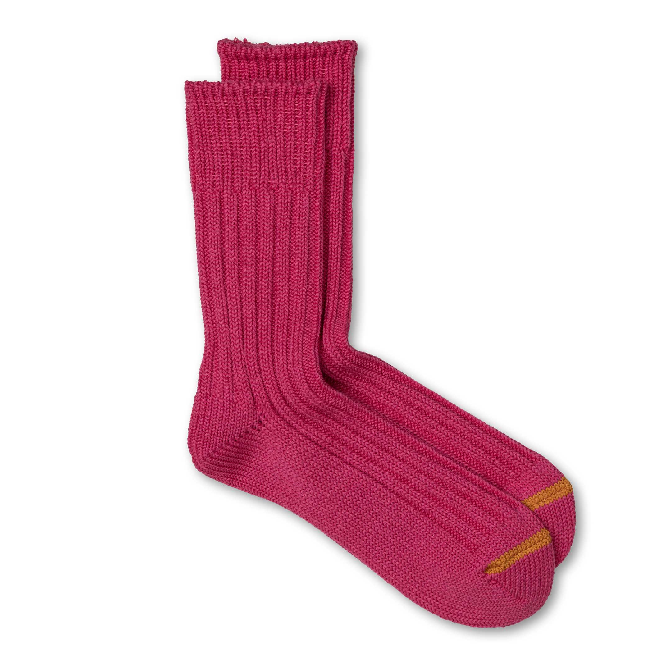 Rototo Chunky Ribbed Crew Sock D.Pink