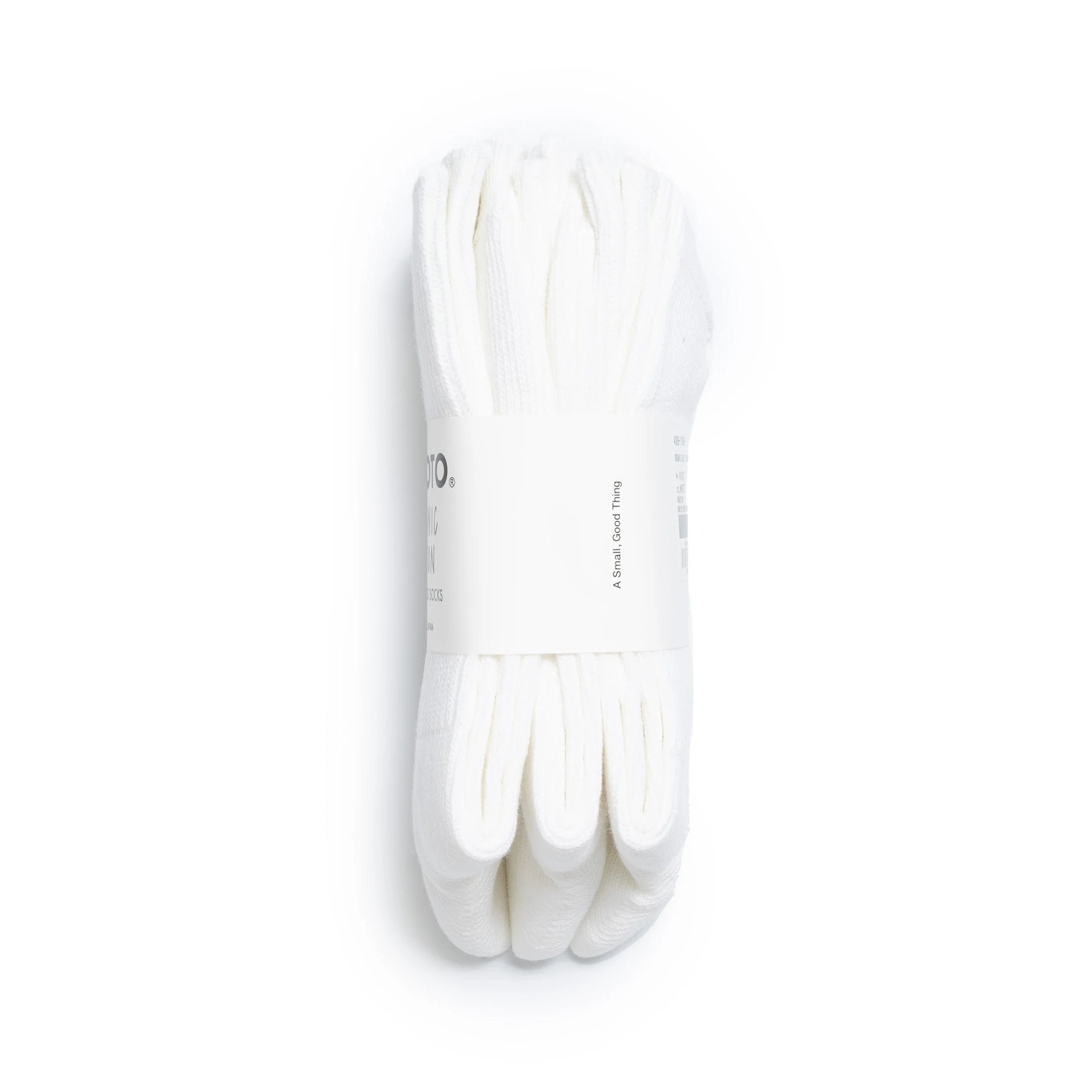 Rototo Organic Daily 3 Pack Ribbed Crew Socks White - Image 2