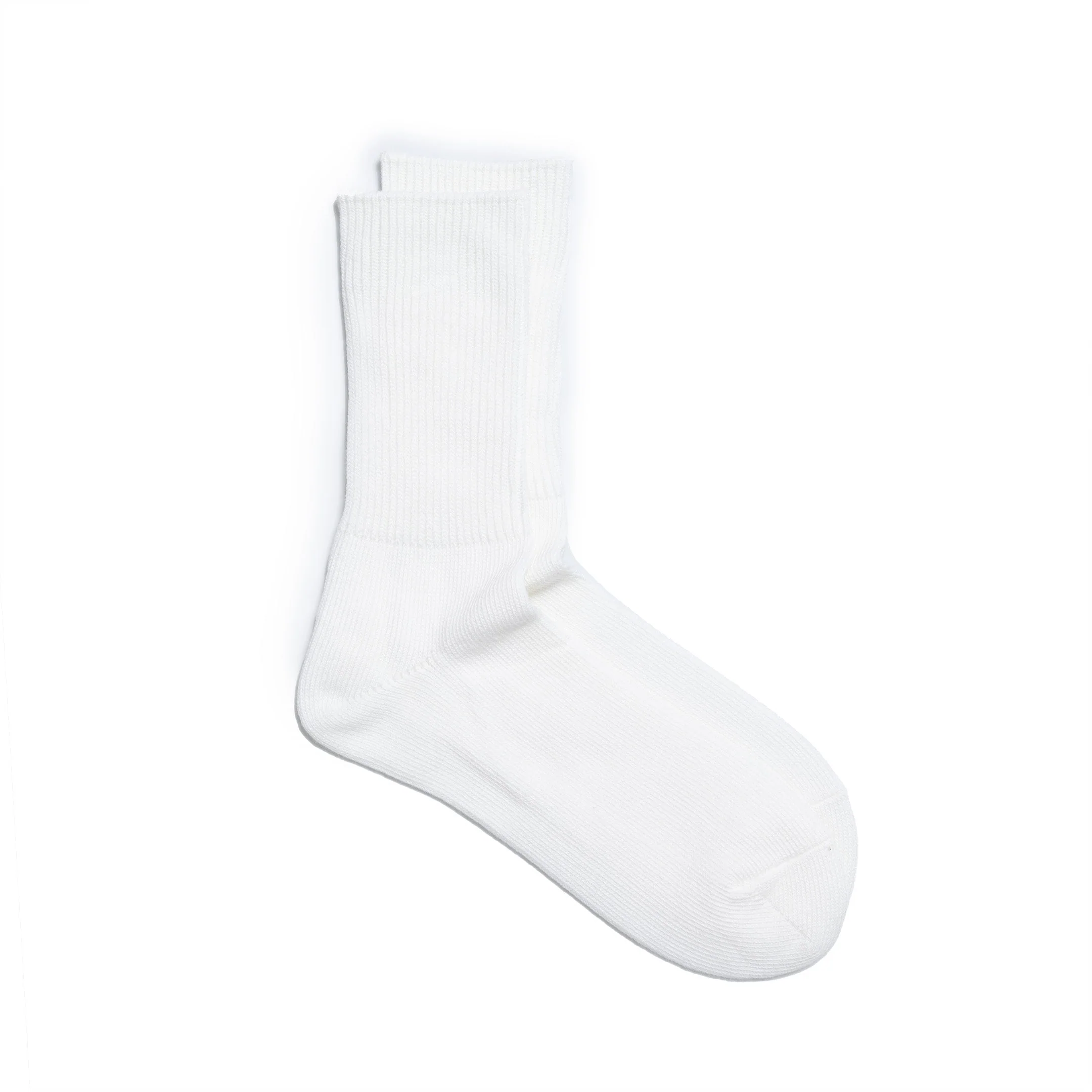 Rototo Organic Daily 3 Pack Ribbed Crew Socks White - Image 3