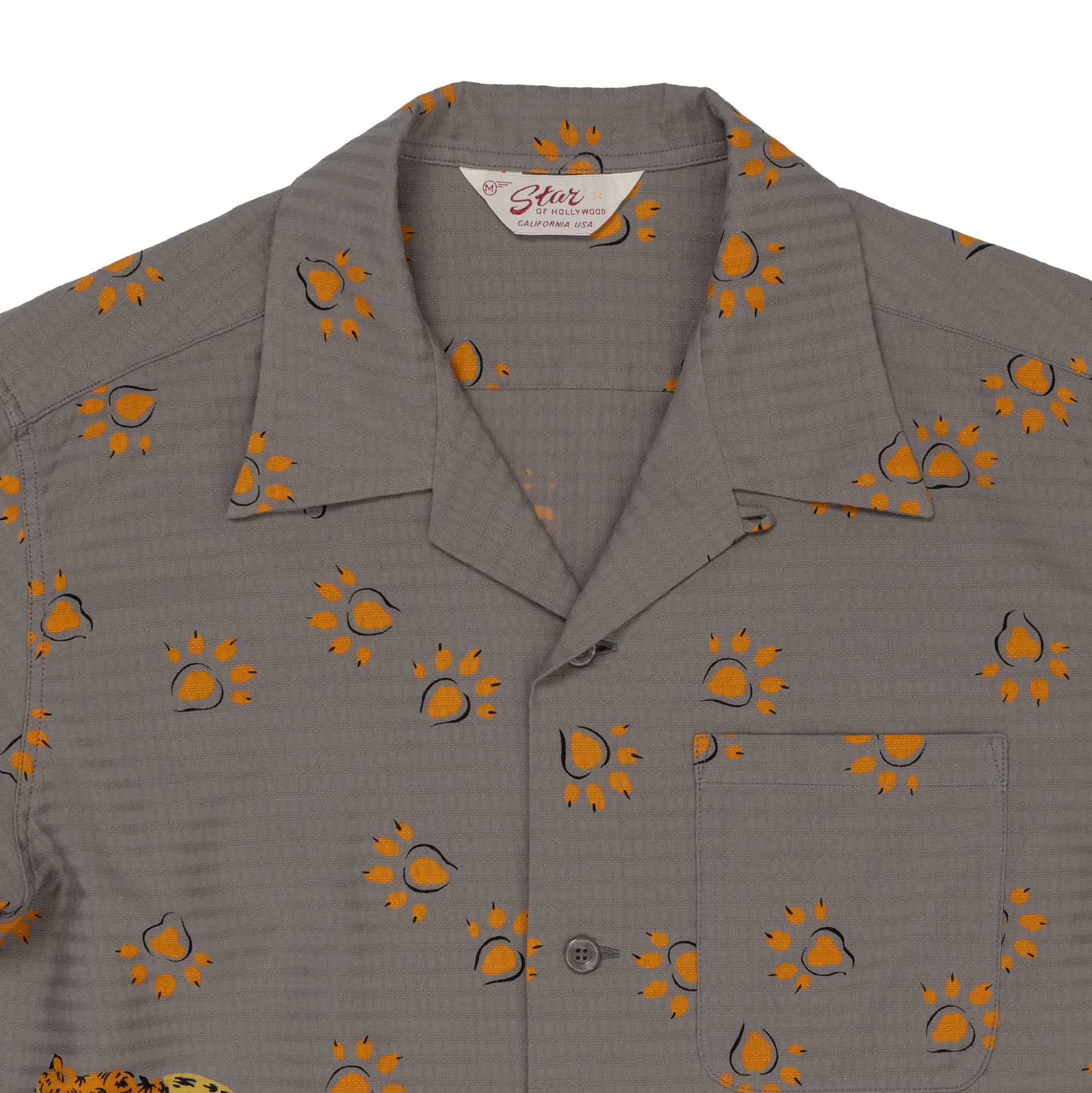 Star of Hollywood Dobby Cotton Leopard Shirt Grey - Image 3
