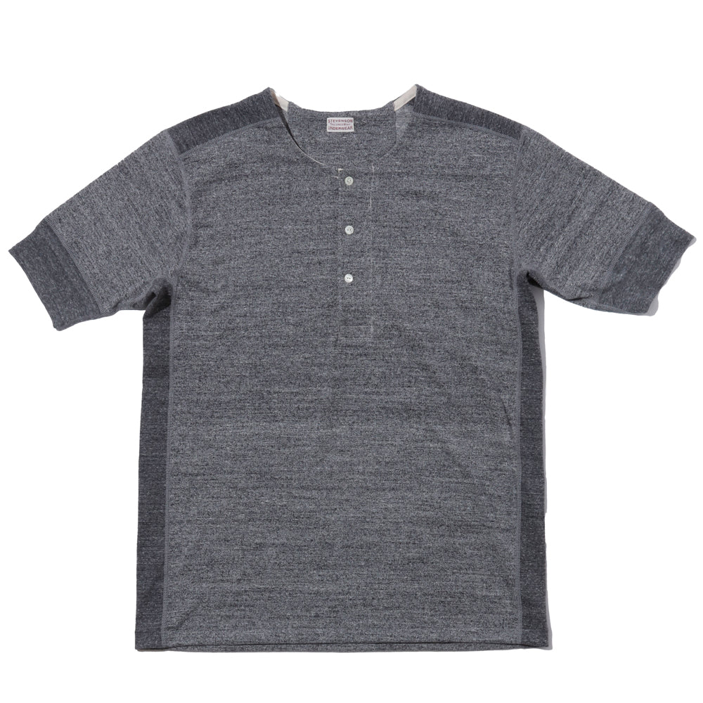 Stevenson Overall Sideflex Loopwheel S/S Henley Heather Grey